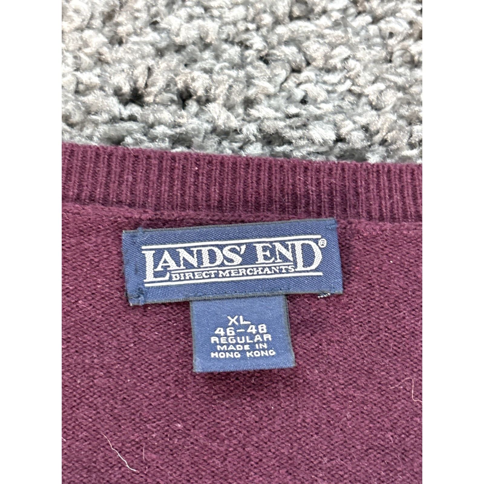 Lands' End VINTAGE Lands’ End Men’s Sweater Card Cashmere V-Neck Pullover XL Regular Red Knit Long Sleeve Mens Fall Winter Size XL Size US XL / EU 56 / 4 - 4 Thumbnail