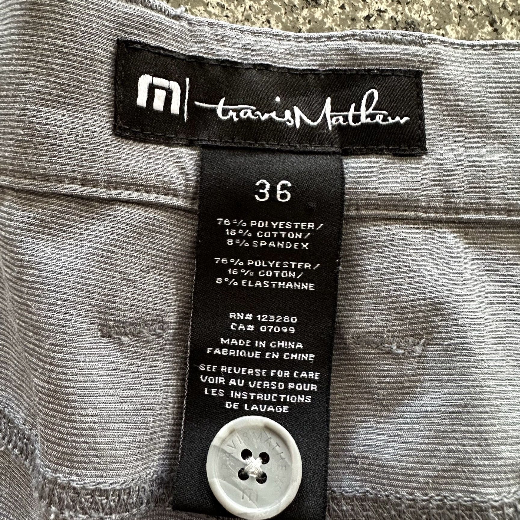 TravisMathew Travis Mathew Pants Mens 36x28 Chino Flat Front Gray Stretch 78928 Size US 36 / EU 52 - 4 Thumbnail
