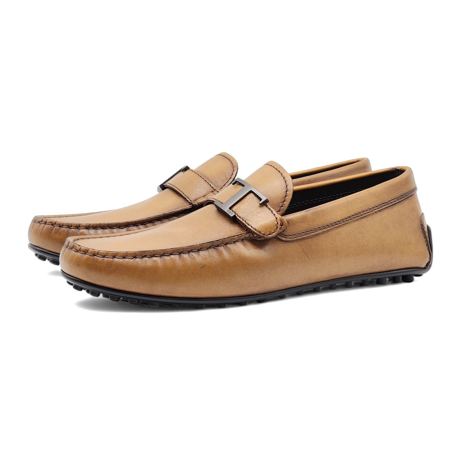 image of Tods T Timeless City Gommino Leather Driving Shoes Brown 7.5 $750, Men's