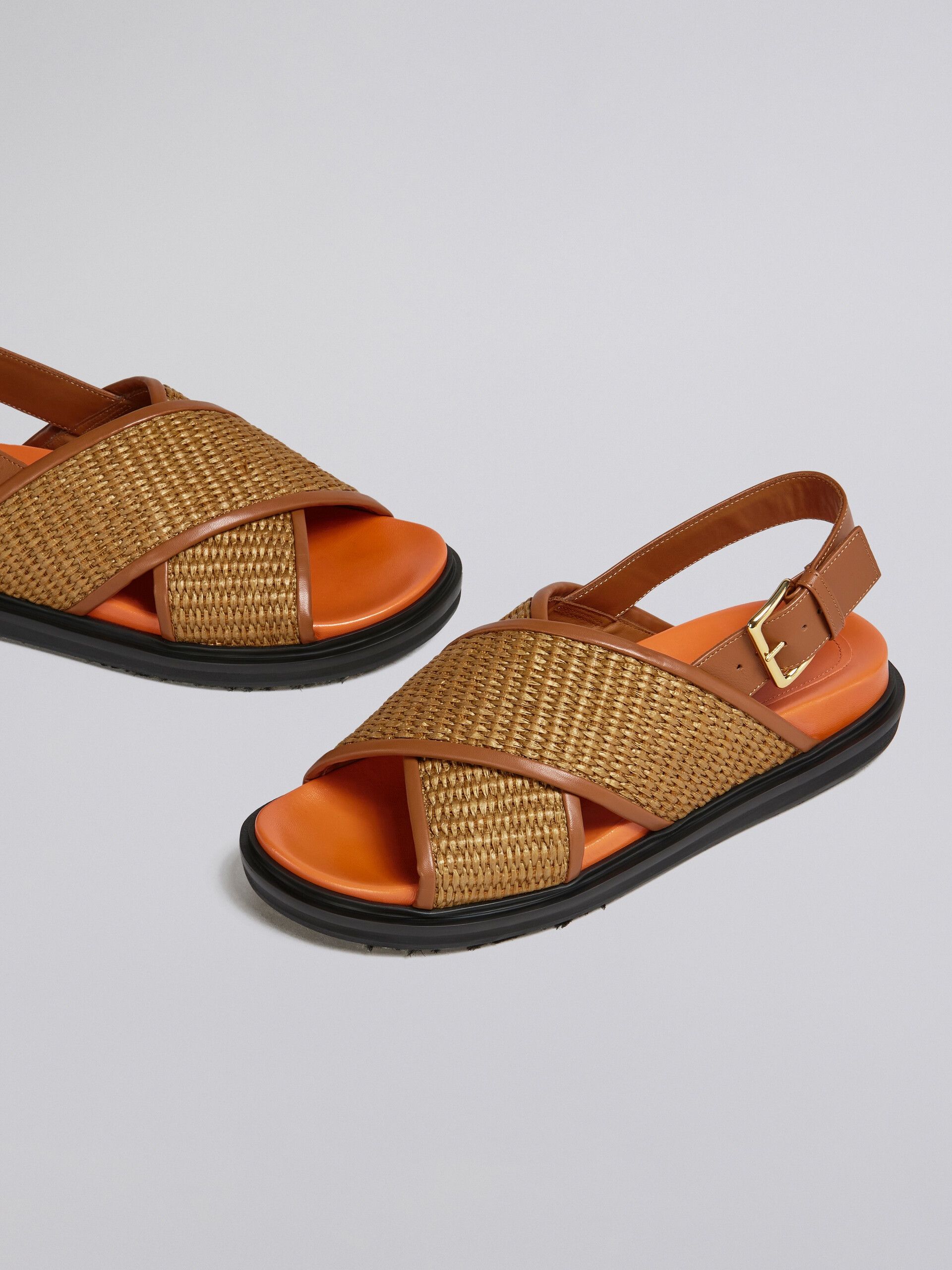 Marni oc11z0525 Raffia And Leather Fussbett in Brown Size US 10 / IT 40 - 5 Thumbnail