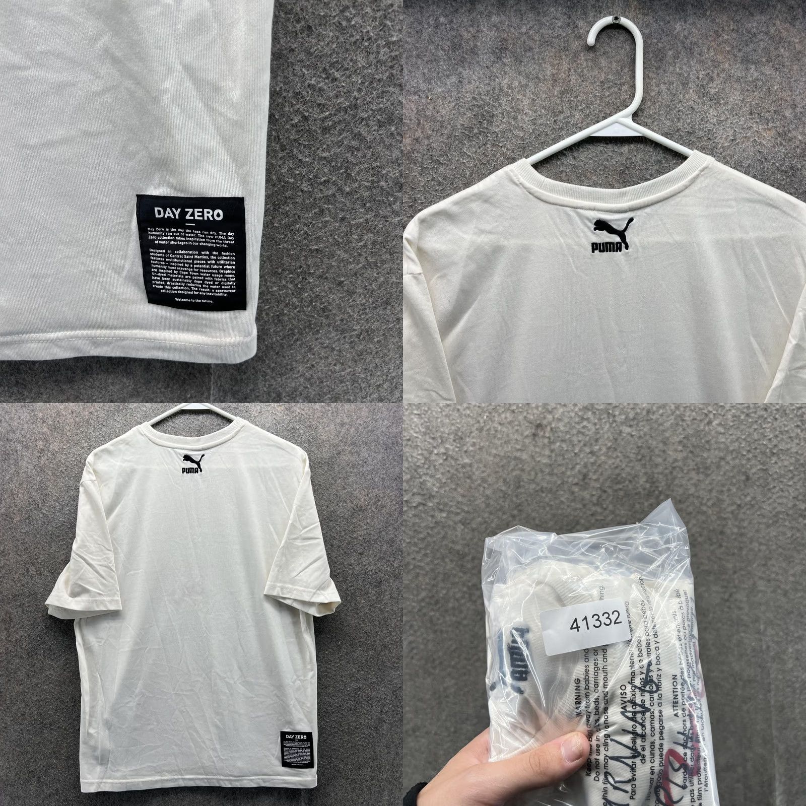 Puma Puma Shirt Mens Small White Mourning Habitat Poem Graphic Tee Y2K Streetwear Size US S / EU 44-46 / 1 - 8 Thumbnail