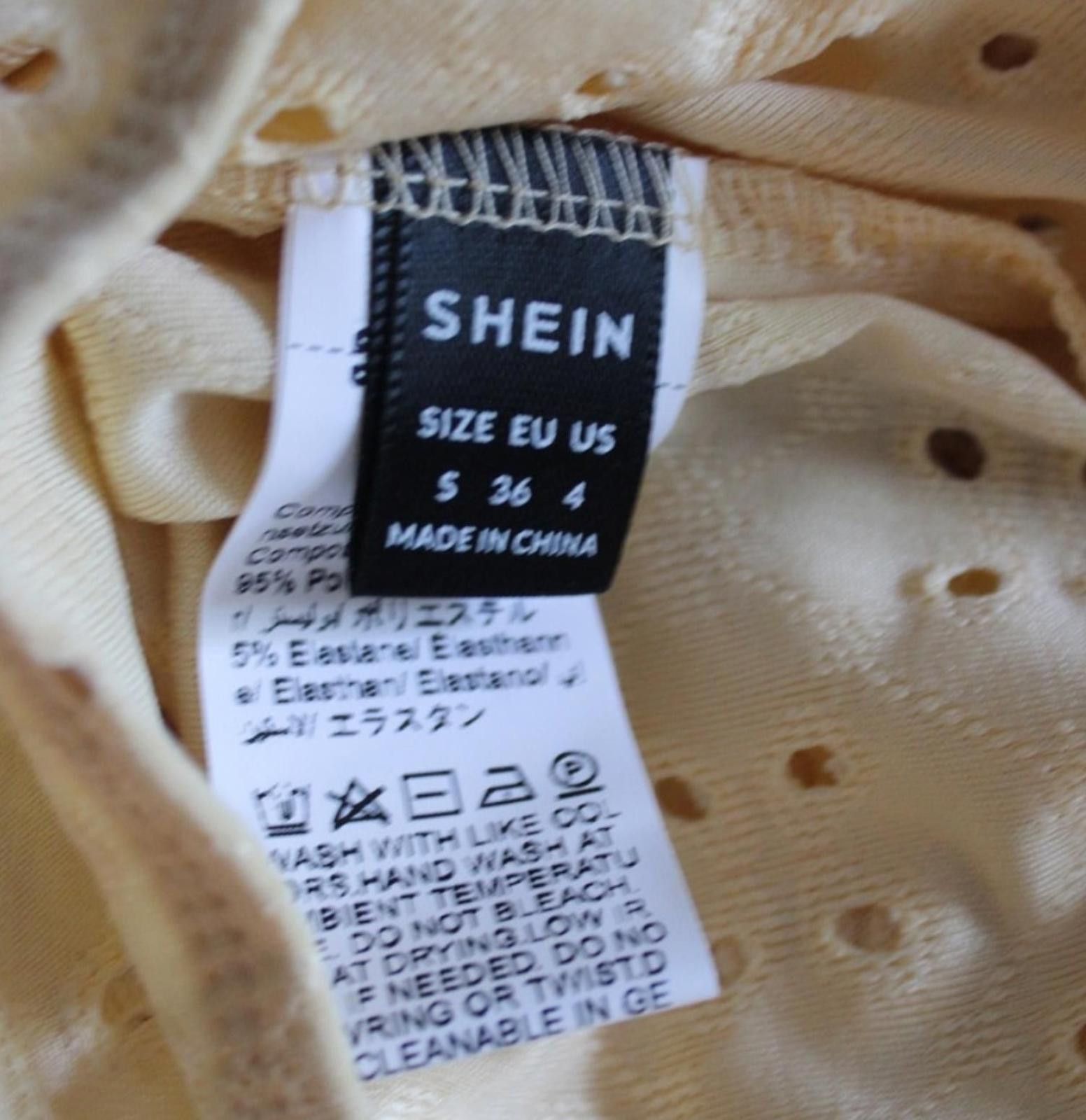 Shein SHEIN Yellow Eyelet Tie-Back Crop Top Small NWOT Size S / US 4 / IT 40 - 7 Thumbnail