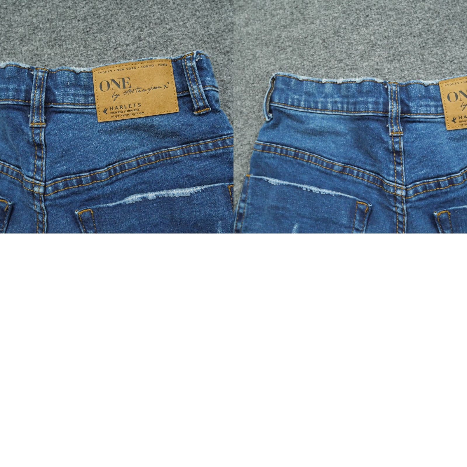 Vintage One X One Teaspoon Denim Bermuda Shorts Womens 26 Blue Button Fly Distressed Grunge Pockets Vintage No Size 42" / US 20 - 9 Thumbnail