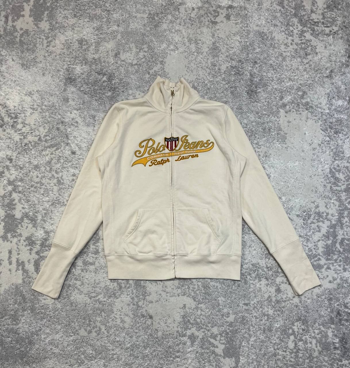 Ralph Lauren Vintage Women's zip hoodie Ralph Lauren beige Size M / US 6-8 / IT 42-44 - 2 Thumbnail
