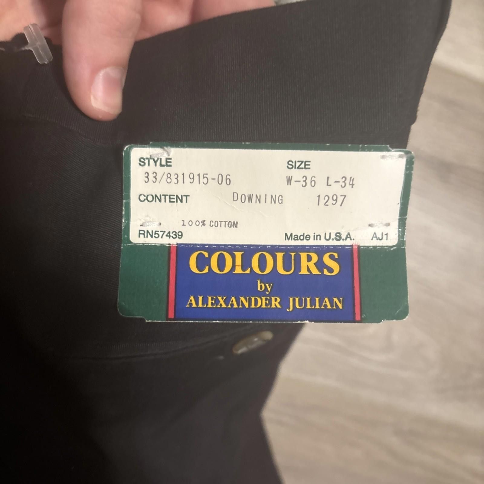 Alexander Julian Colours by Alexander Julian Pants Men 36x34 Black Cotton Size US 36 / EU 52 - 3 Thumbnail