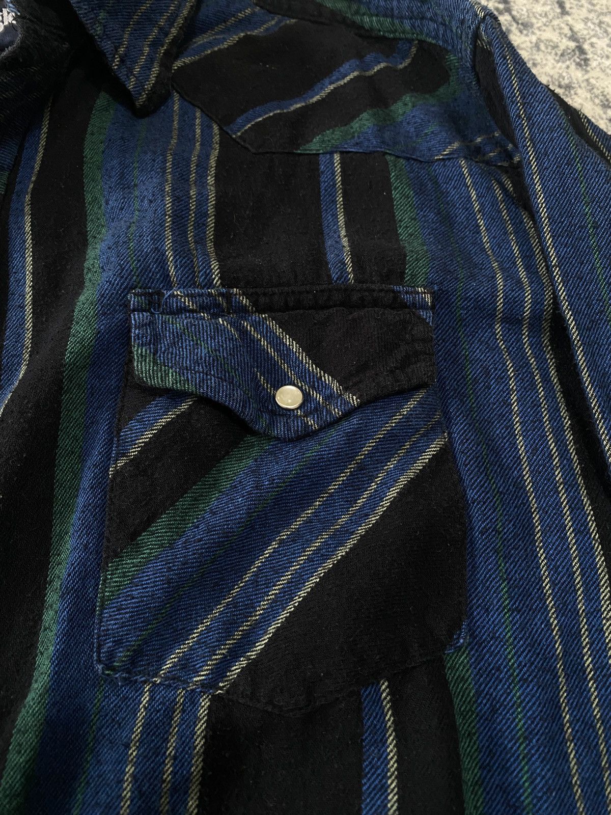 Wrangler Wrangler Brushpopper Pearl Snap Button Striped Western Shirt Size US XXL / EU 58 / 5 - 6 Thumbnail