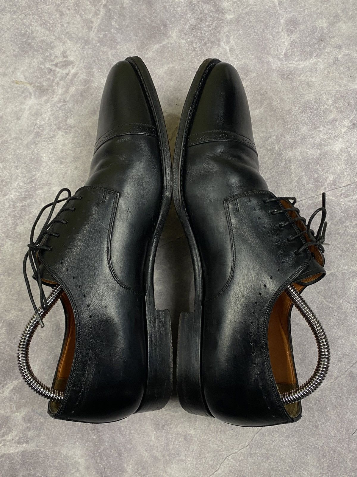 Santoni Santoni Cap-toe Black Leather Oxford Shoes Size: 8 Size US 9 / EU 42 - 6 Thumbnail