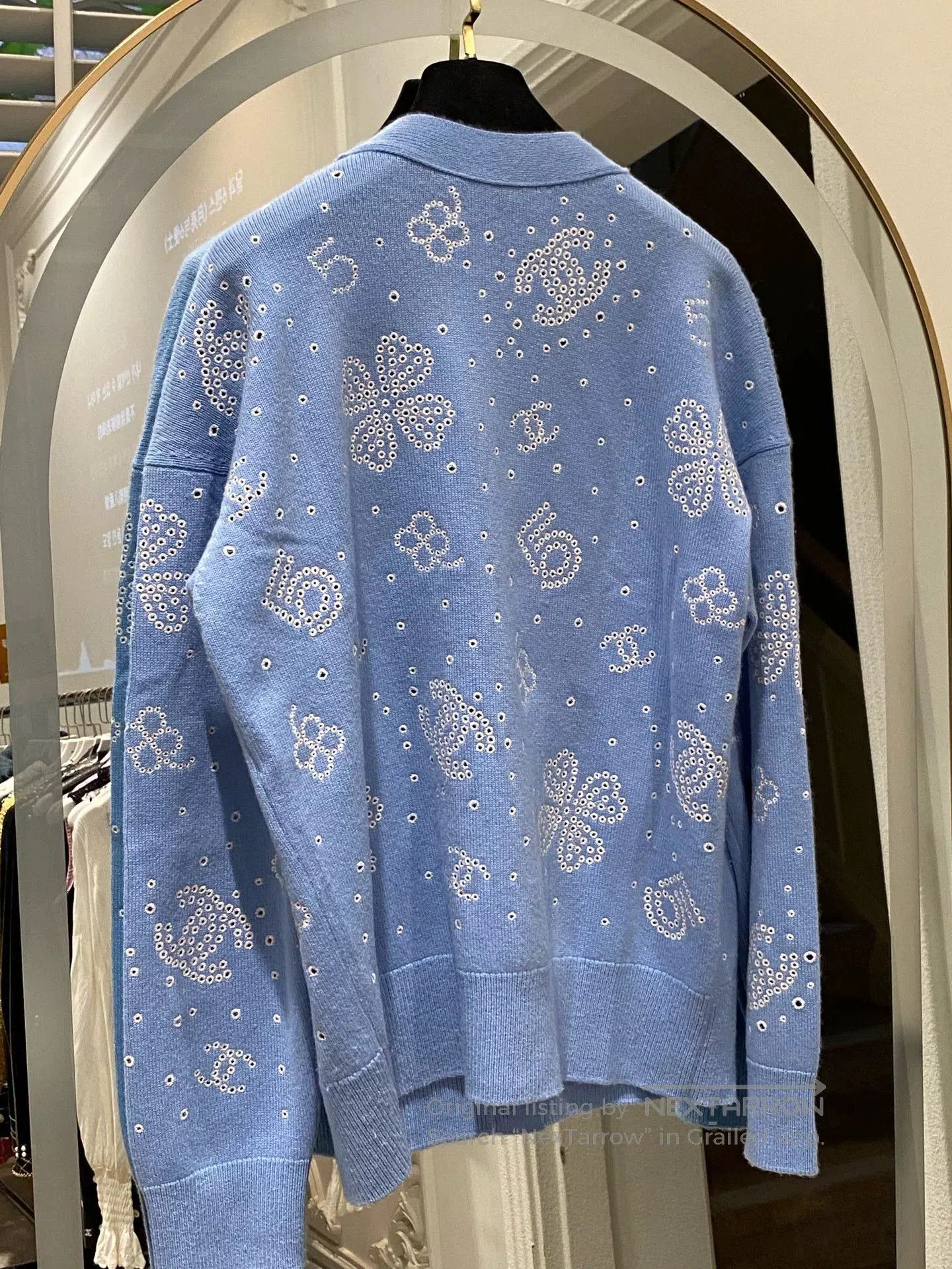 Chanel Chanel 23 Blue Hollow Print Knit Cardigan. Size US S / EU 44-46 / 1 - 4 Thumbnail