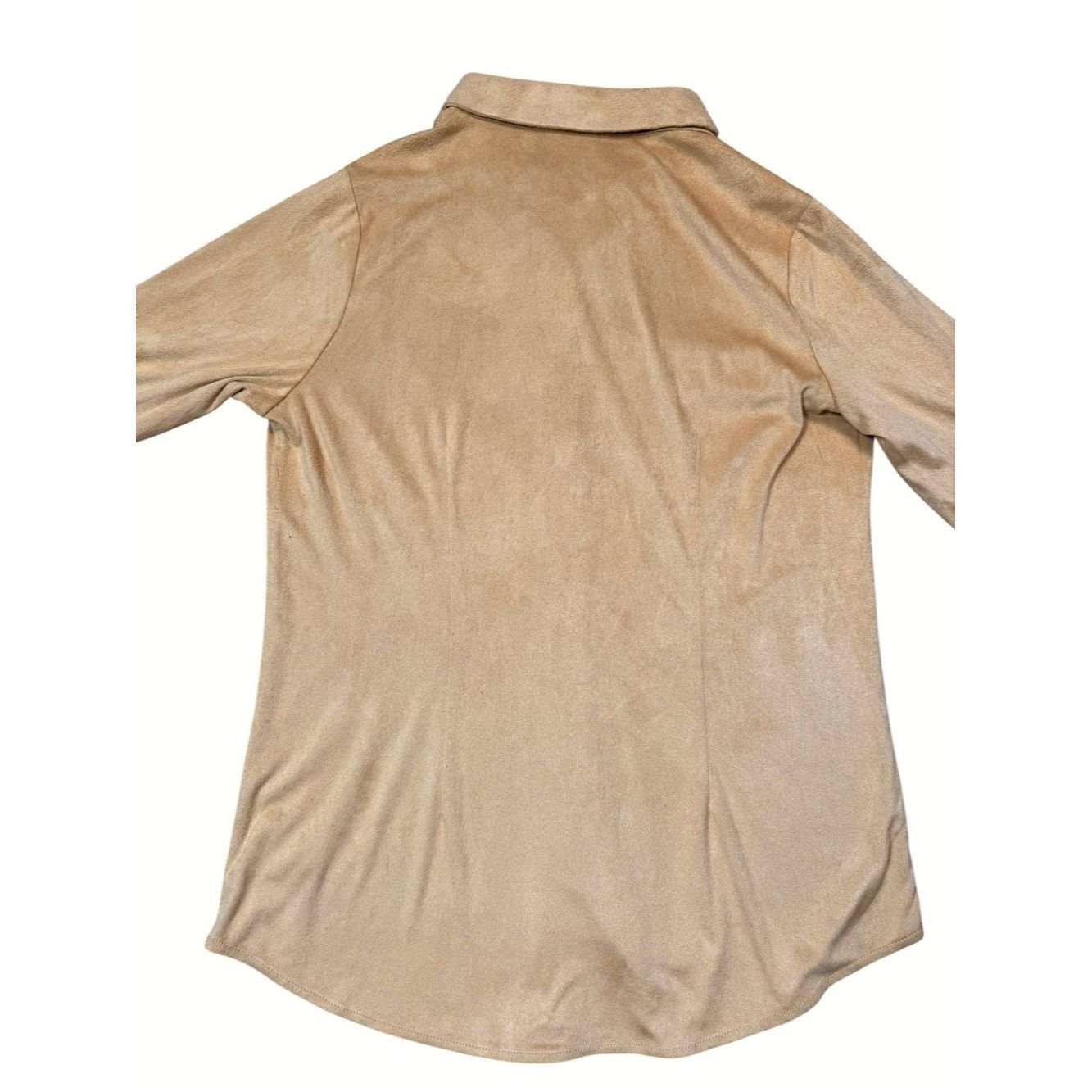 Gretchen Scott Gretchen Scott Faux Suede Button Down Shirt With Ruffle Cuf Size S / US 4 / IT 40 - 5 Thumbnail