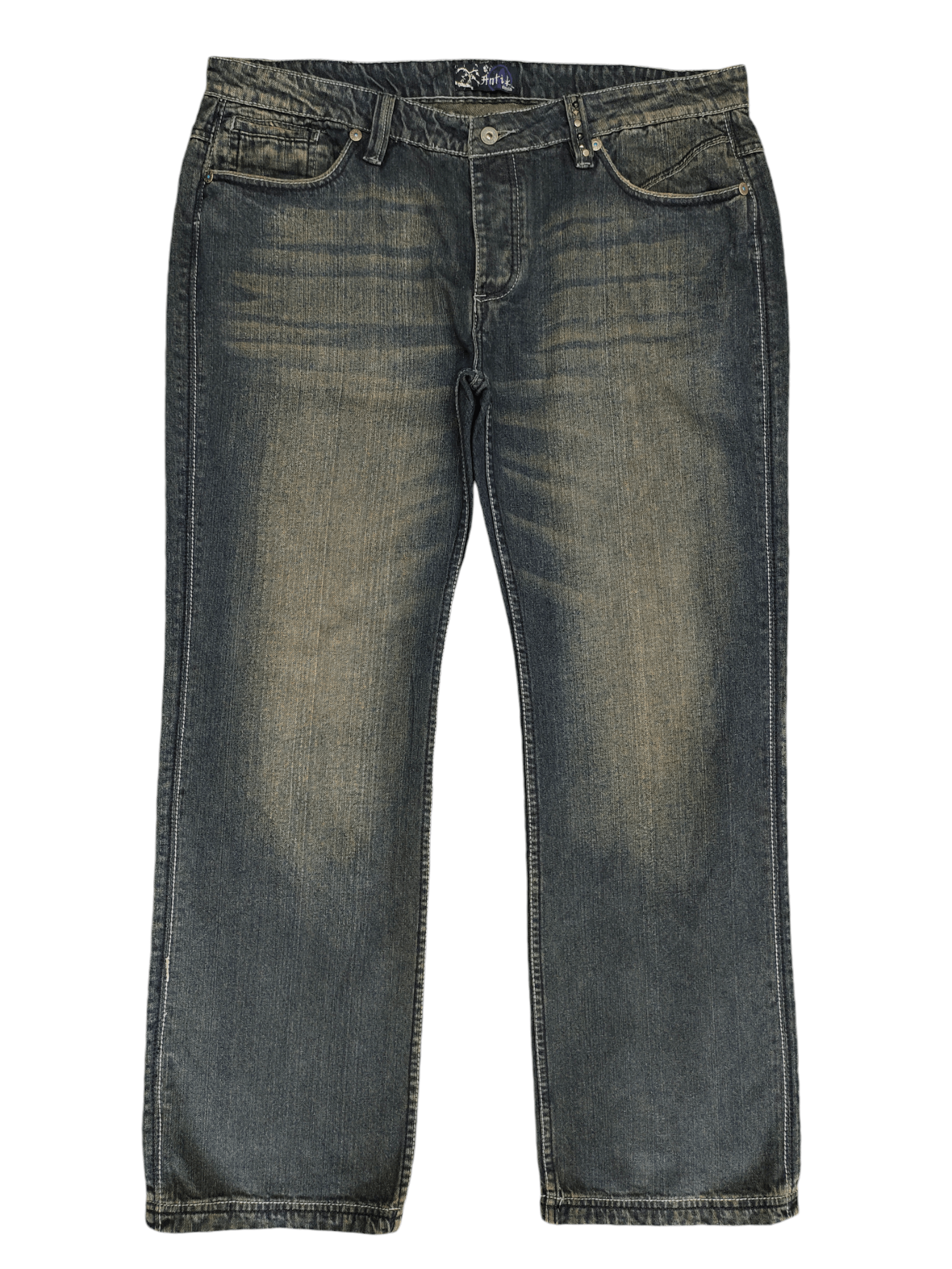 Antik Denim Vintage Y2k Antik Denim Studded Tribal Pocket Loose Jeans Size US 40 / EU 56 - 2 Thumbnail