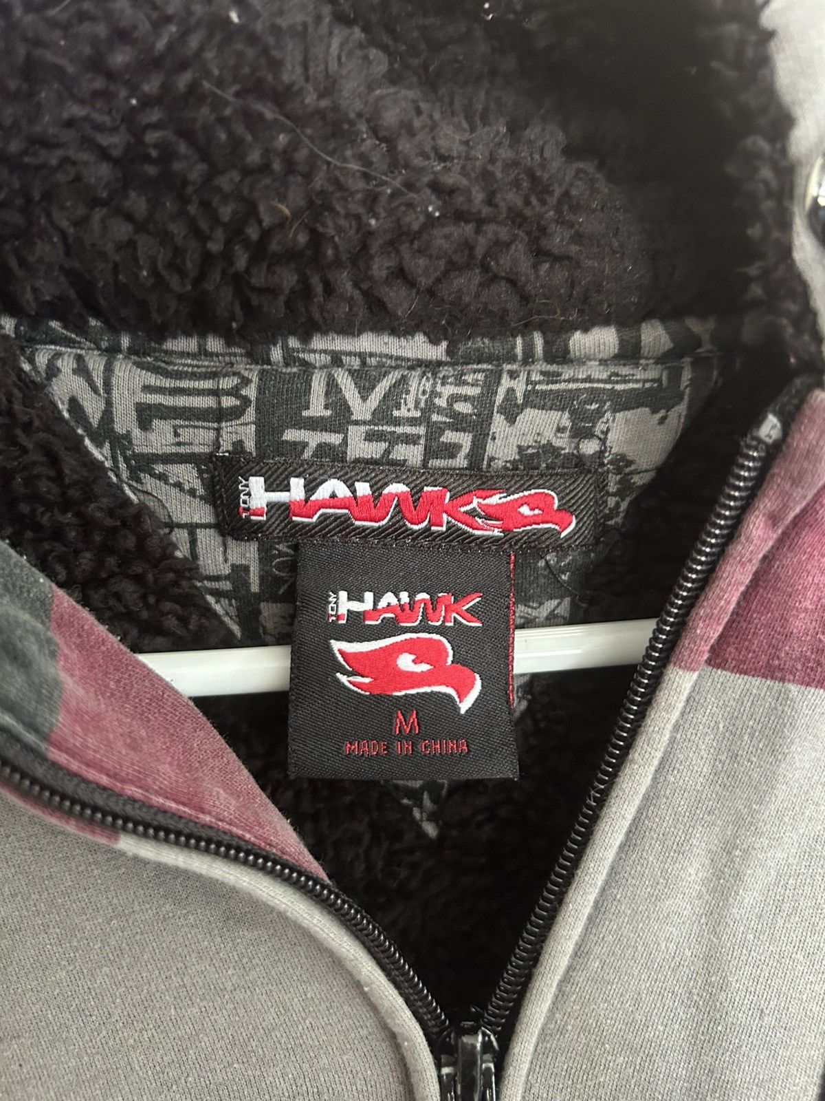 Hawk Y2K Tony Hawk Skater Zip Up Heavyweight Fur Hoodie Size US M / EU 48-50 / 2 - 3 Thumbnail
