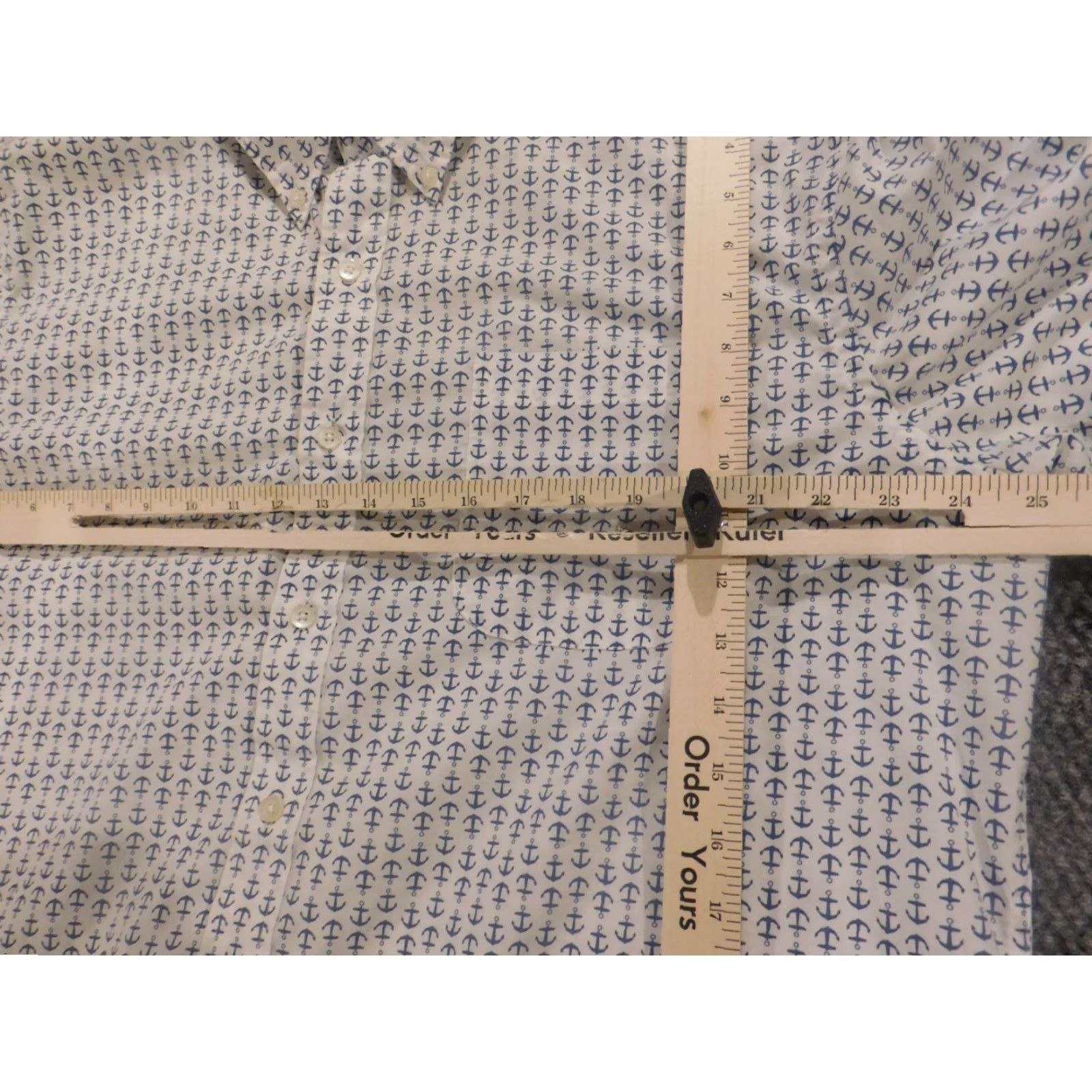 Vintage Saddlebred Mens Shirt Extra Large Blue achors regular button down Easy Care Size US XL / EU 56 / 4 - 6 Thumbnail