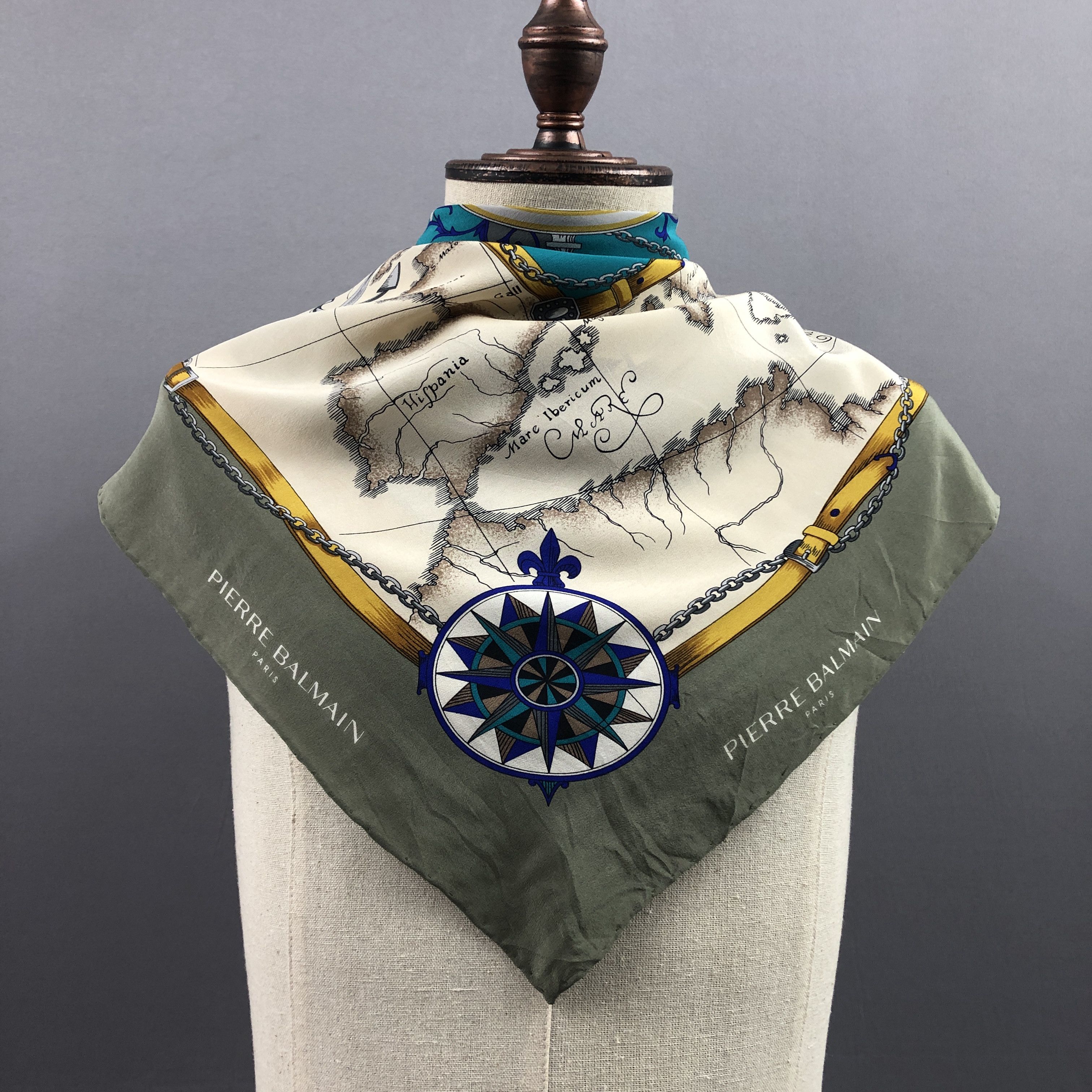 Pierre Balmain × Vintage Vintage Pierre Balmain SILK Scarf Twill Stole Wraps Scarves Size ONE SIZE - 2 Thumbnail