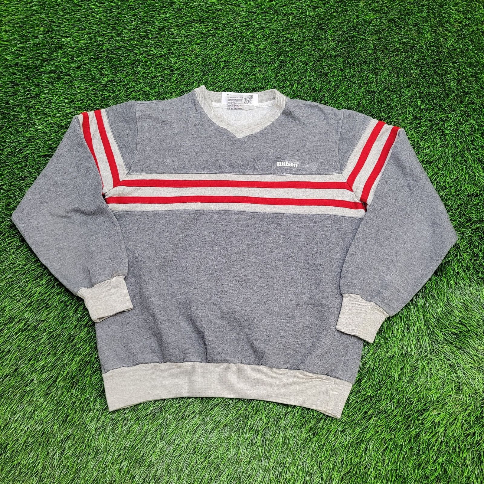 Wilson Vintage 90s Wilson Sweatshirt Womens Medium 20x23 Gray Size M / US 6-8 / IT 42-44 - 1 Thumbnail
