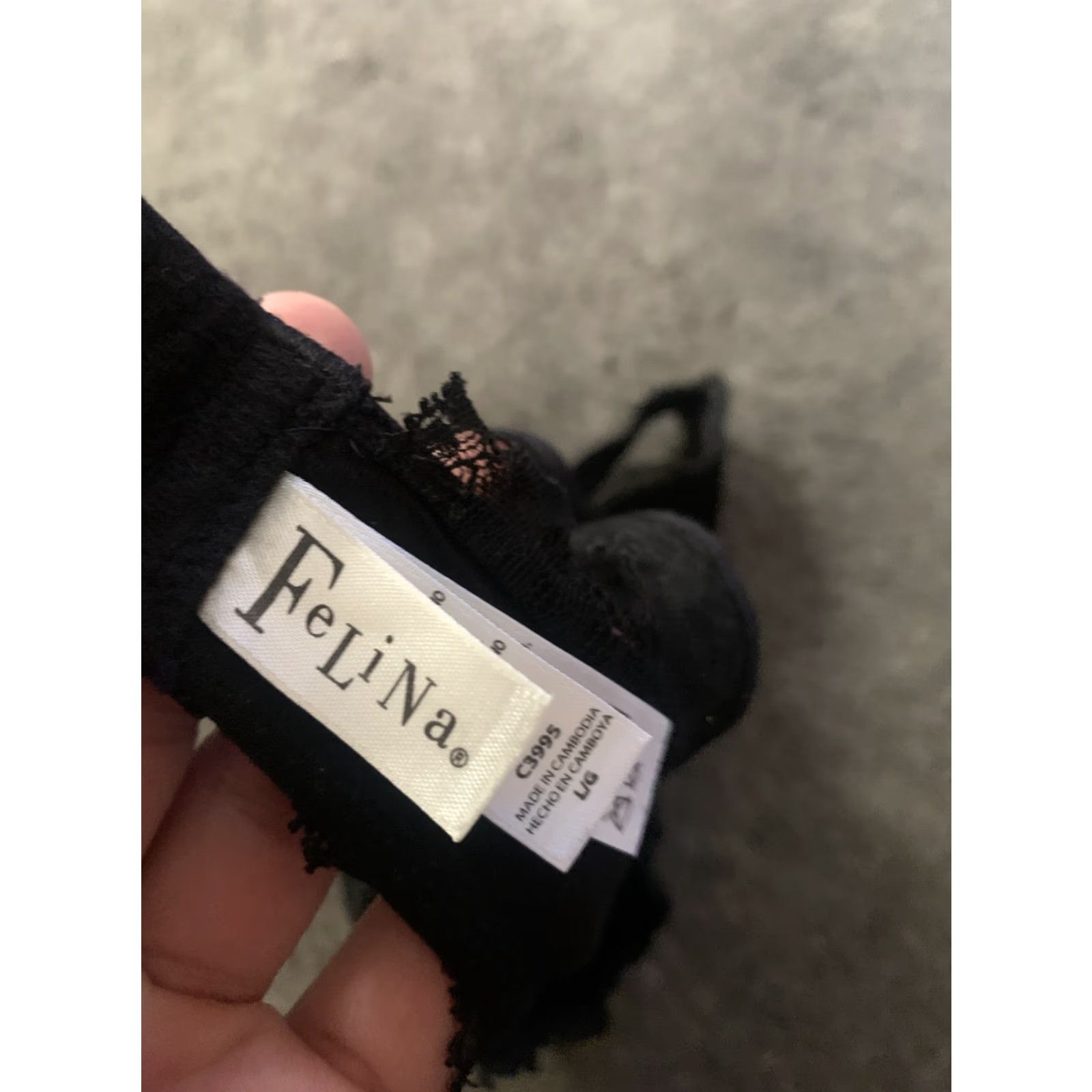 Vintage Felina Women Wireless Lace Bralette Black Large XL Band Size Bralette Nylon/Spandex/Modal Adjustable L Women Bra Size ONE SIZE - 3 Thumbnail