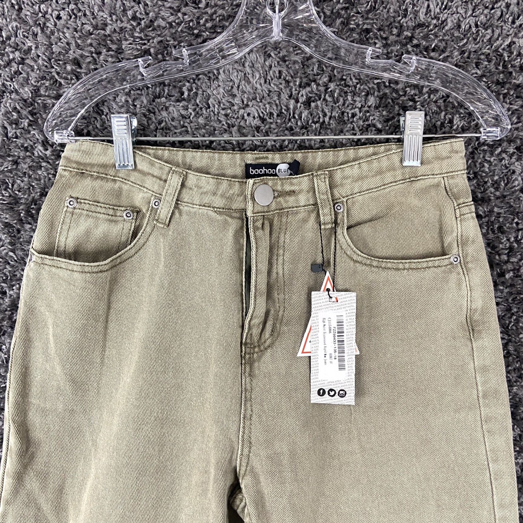 Boohoo VINTAGE Boohoo Womens Jeans Crop Beige Size 6 Casual Fashion Size 28" / US 6 / IT 42 - 4 Thumbnail
