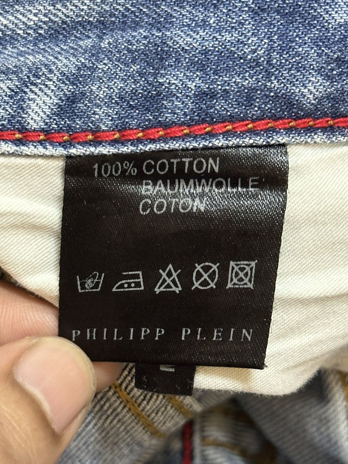 Philipp Plein Philipp Plein Blue Faded Wash Distress Style Jeans Size US 31 - 11 Thumbnail