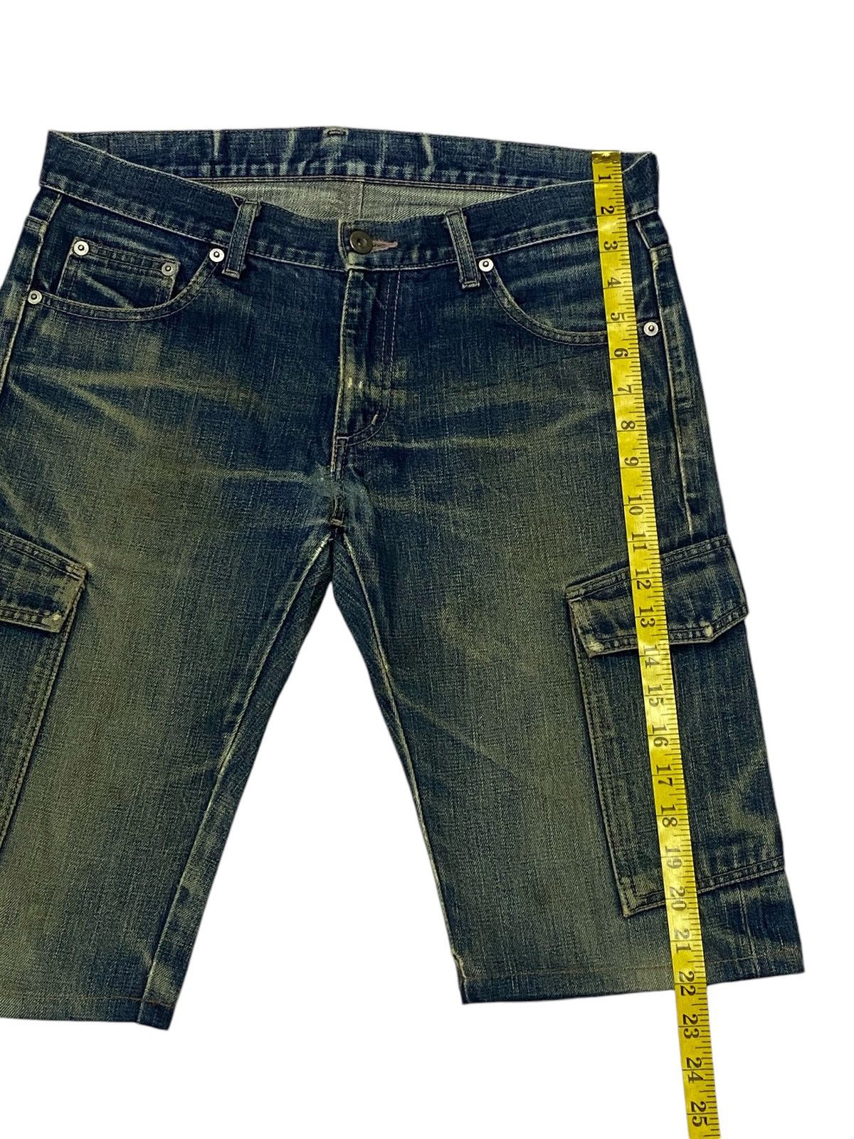 Japanese Brand × Neighborhood Neighborhood 2001 Selvedge Distressed Denim Cargo Shorts Size US 31 - 21 Thumbnail