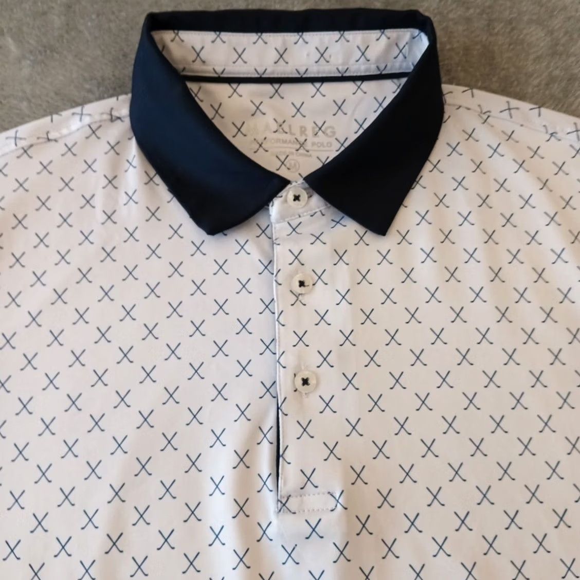 Vintage Maelreg Polo Shirt Mens M White Blue Geometric Short Sleeve Polo Casual Activewear Golf Rib Stretch Logo M Size US M / EU 48-50 / 2 - 3 Thumbnail
