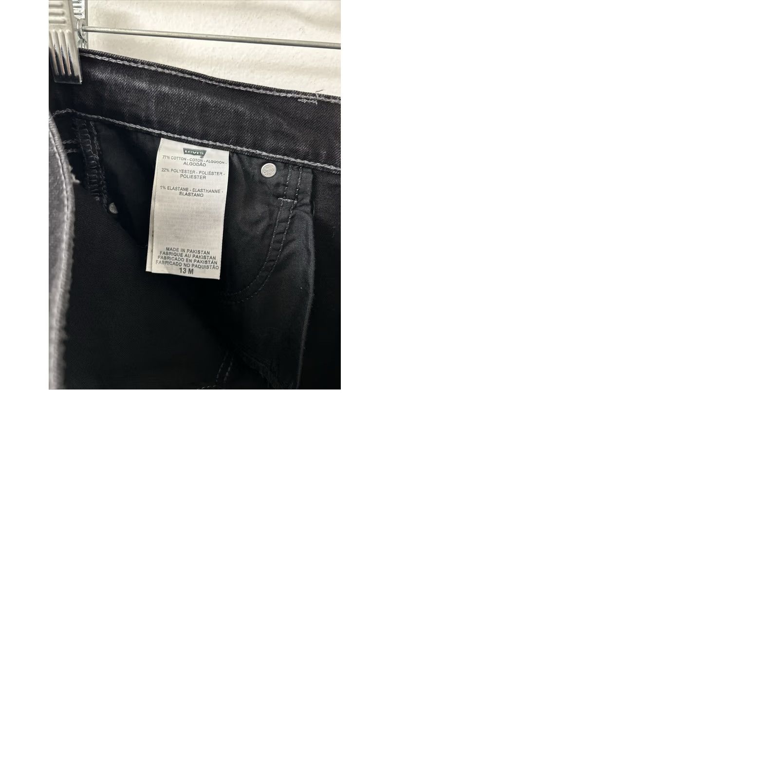 Levi's Levis 524 Too Superlow Jeans Slim Fit Black Contrast Stitching VTG Y2K Womens 13 Size 24" / US 00 / IT 34 - 9 Thumbnail