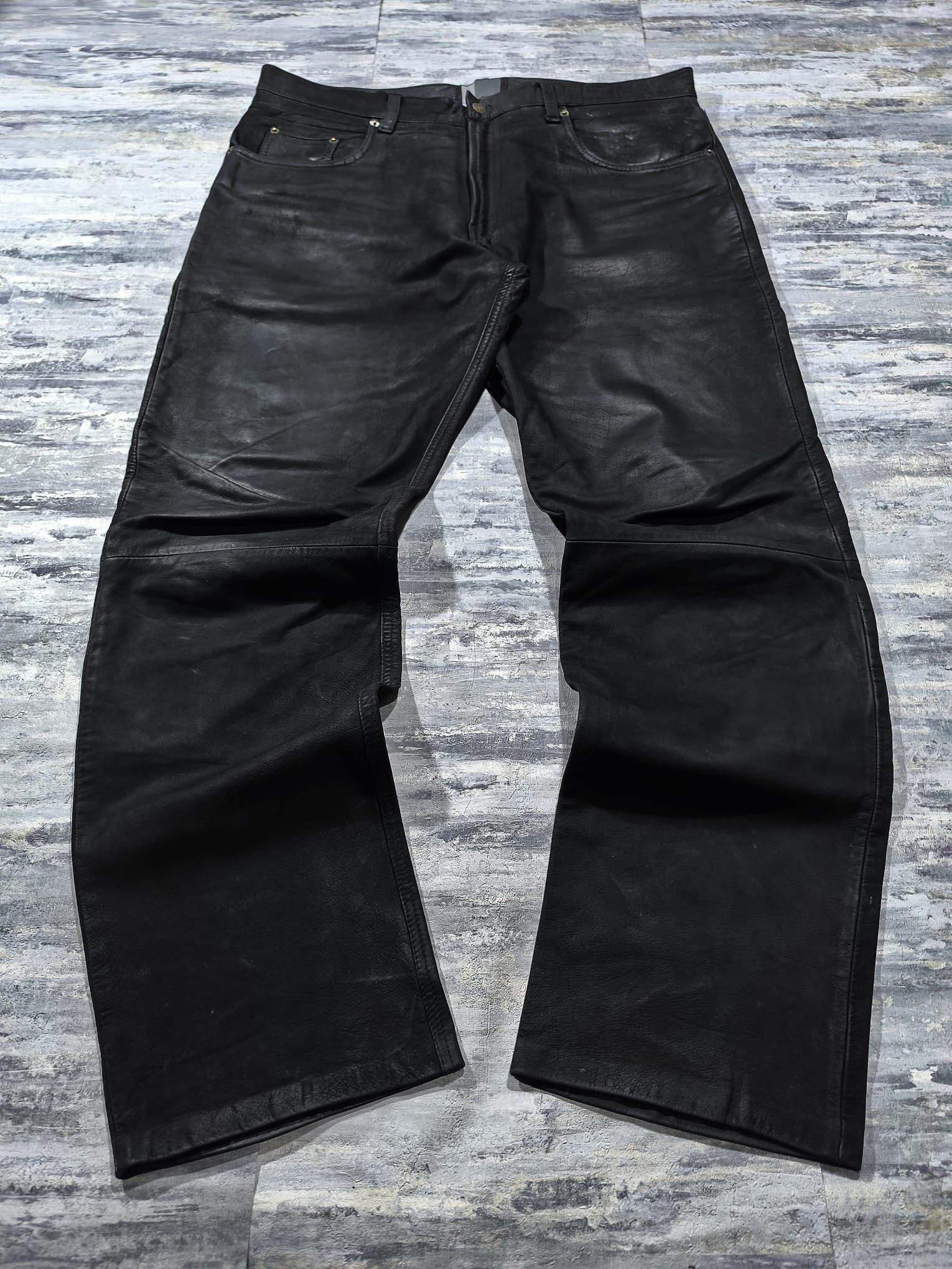Vintage Vtg Black Moto Leather Pants Hysteric Glamour Opium Rockstar Size US 38 / EU 54 - 1 Thumbnail
