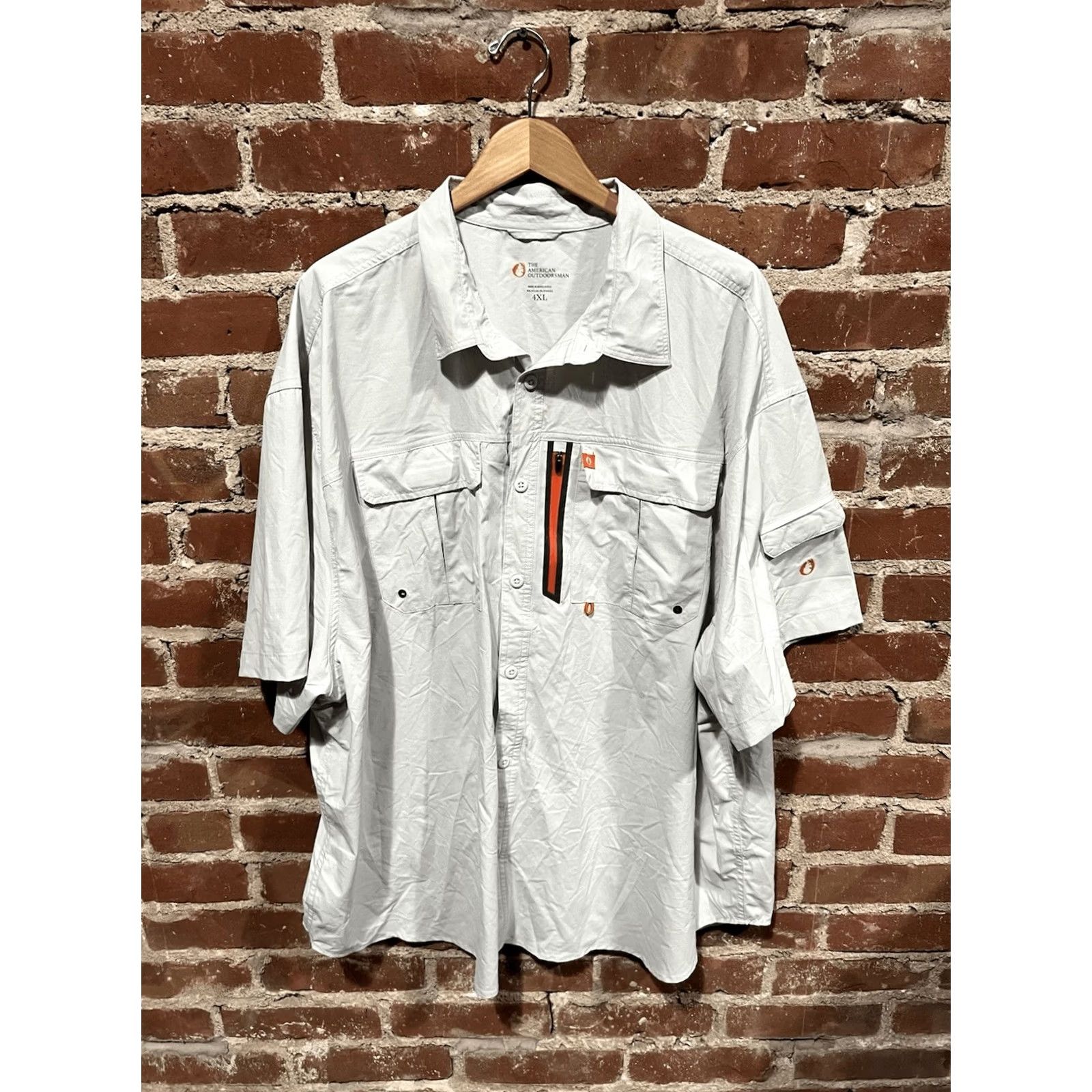 Vintage American Outdoorsman Shirt Mens Gray Short Sleeve Button-Up 4XL Size US XXL / EU 58 / 5 - 2 Thumbnail