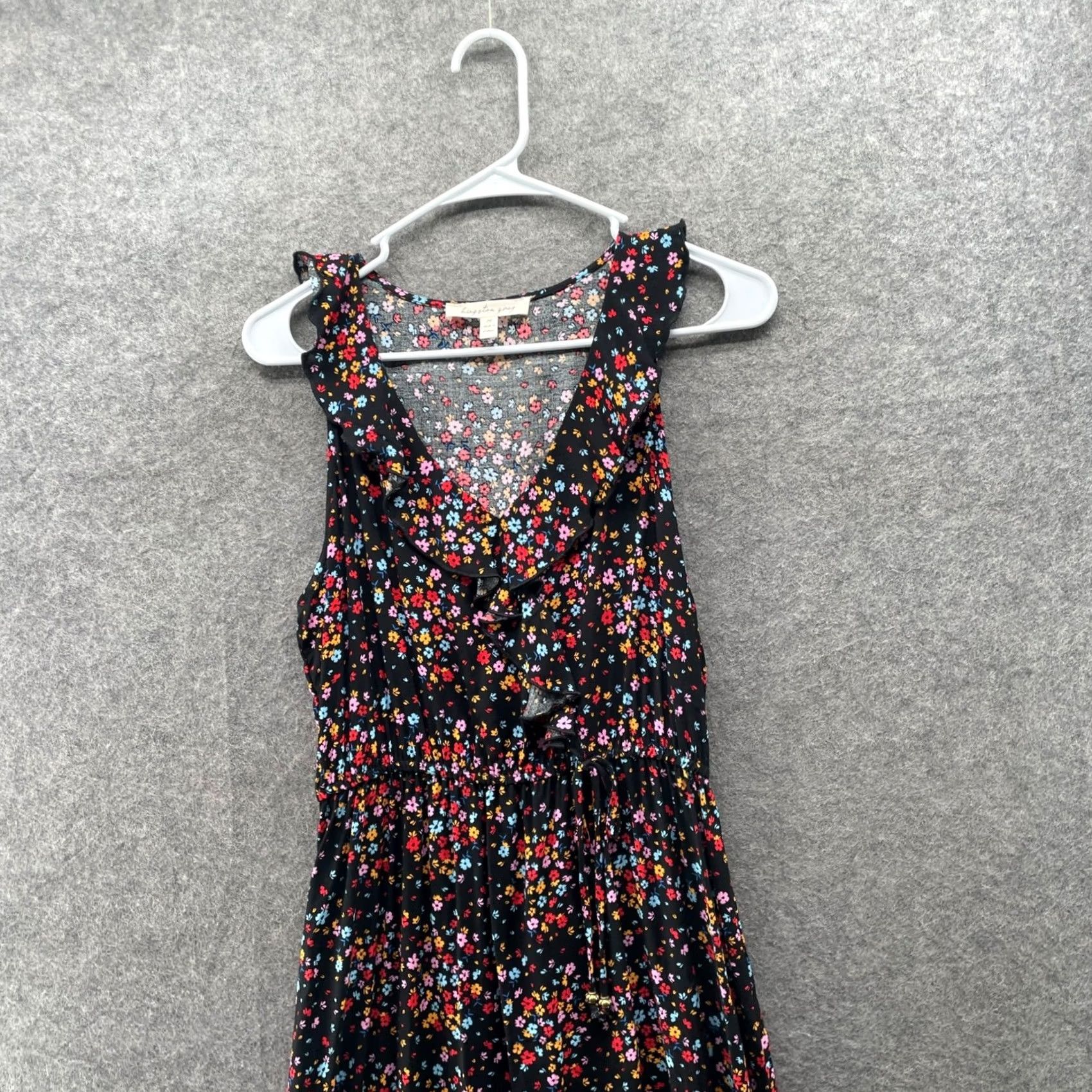Vintage Kingston Grey Dress Womens M Black NWT Maxi Floral Sleeveless Ruffle Neck Size M / US 6-8 / IT 42-44 - 3 Thumbnail