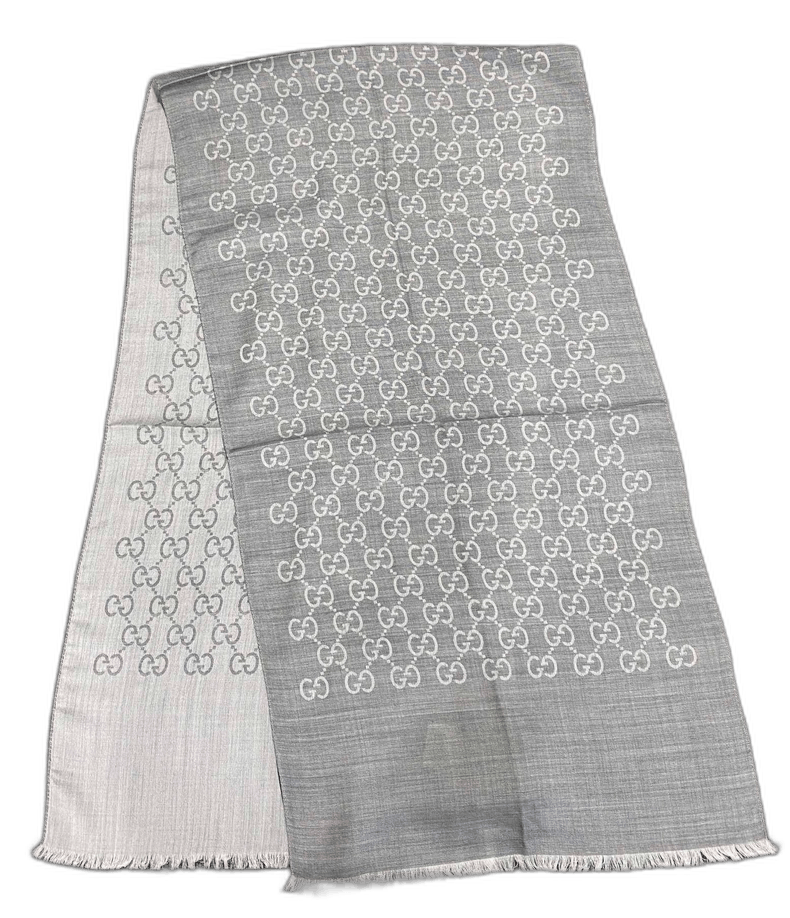 Gucci Gucci Printed Silk Scarf in Gray-yf Size ONE SIZE - 1 Thumbnail