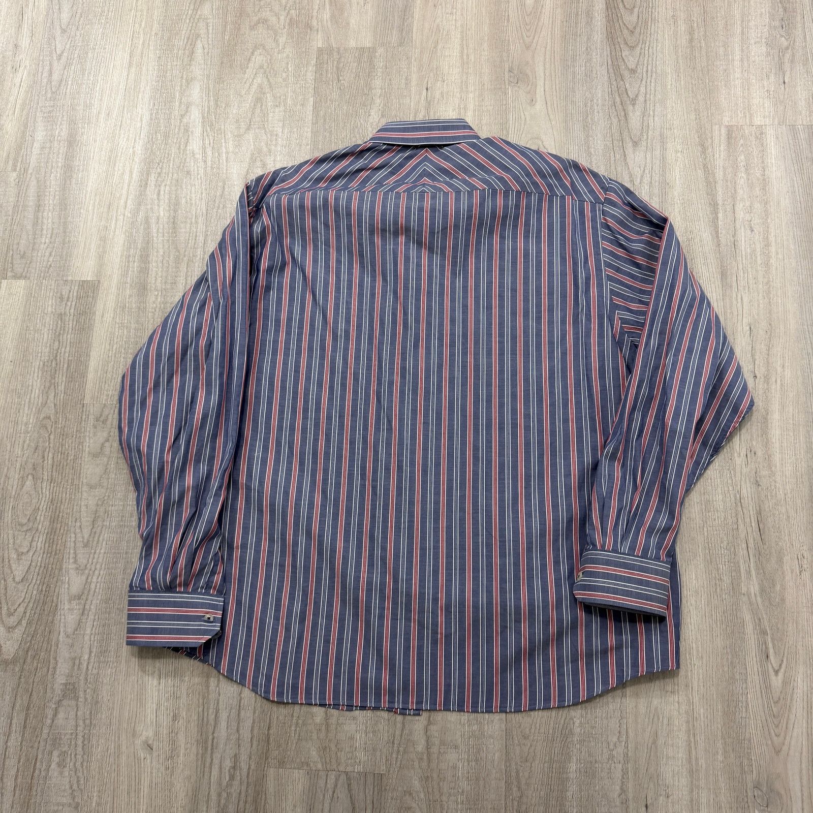 Johnston & Murphy Johnston & Murphy Button Shirt Men's 2XL Blue Red Striped Size US XXL / EU 58 / 5 - 6 Thumbnail