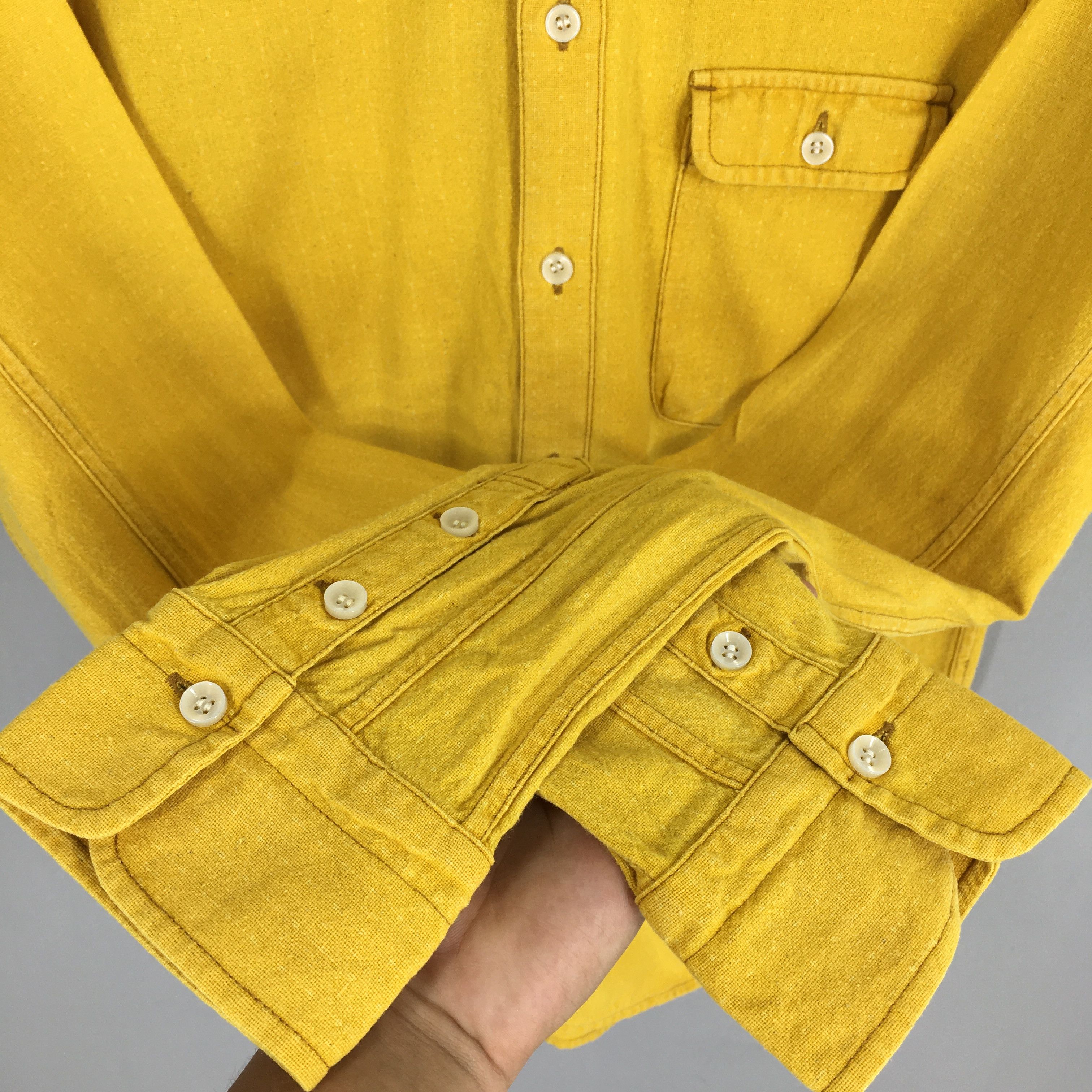 Eternal × Japanese Brand × Vintage Eternal Plain Flannel Yellow Shawl Collar Shirt Large Size US L / EU 52-54 / 3 - 5 Thumbnail