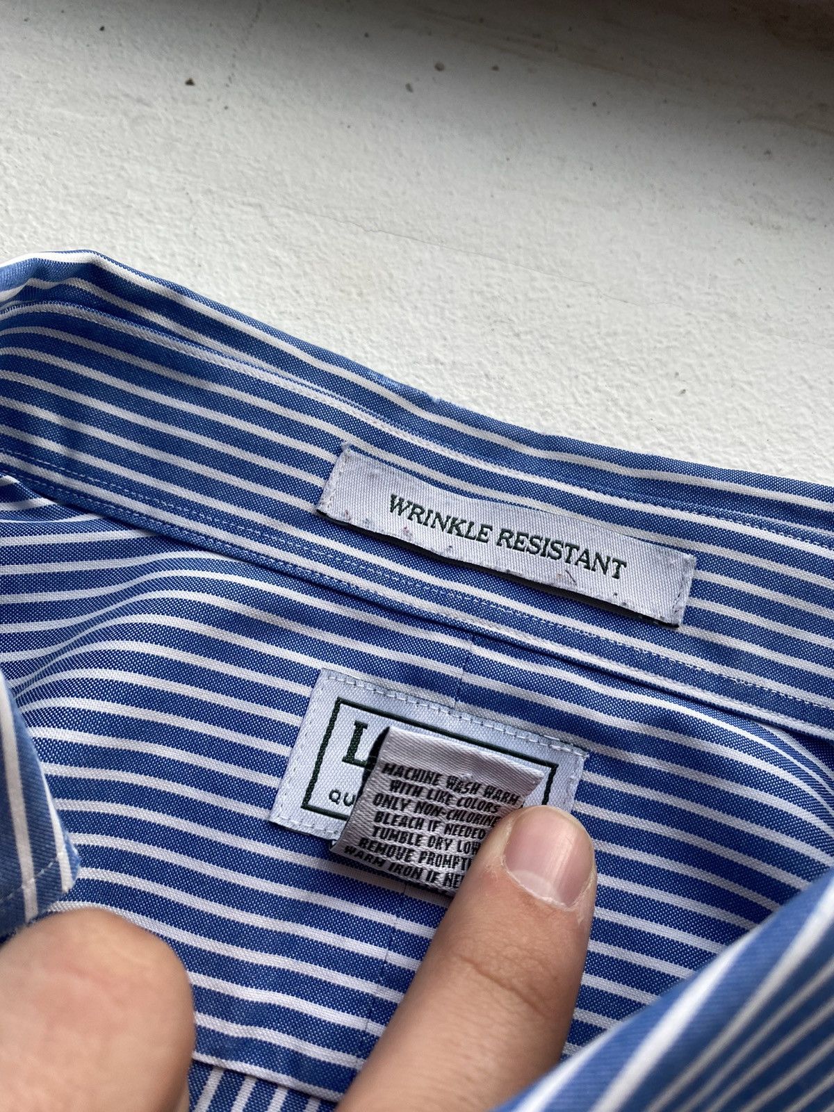 Designer × L.L. Bean × Vintage 00s L.L. Bean Striped Shirt Relaxed Fit Mens Vintage Size US L / EU 52-54 / 3 - 3 Thumbnail