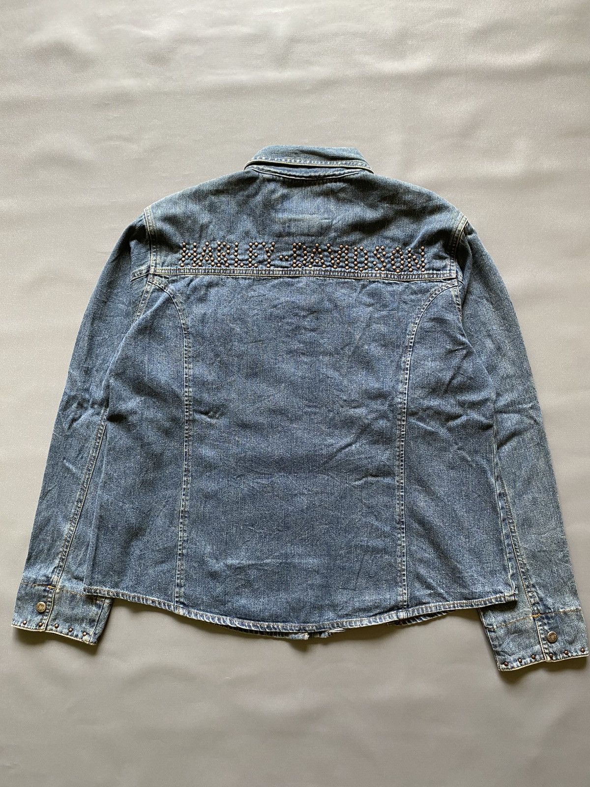 Harley Davidson Harley Davidson Studded Denim Shirt Size XL / US 12-14 / IT 48-50 - 5 Thumbnail