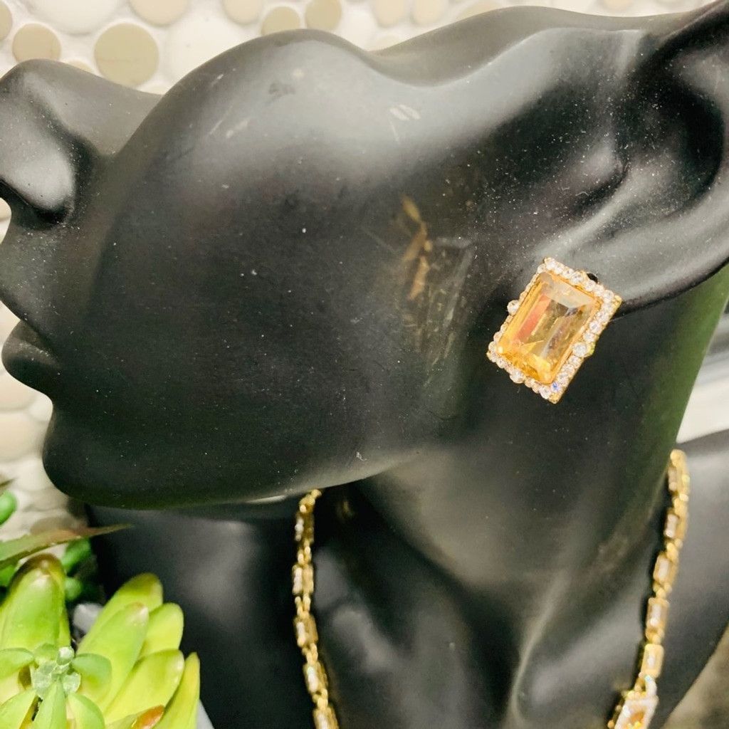 Other High Quality Gold jewelry set with Amber stones Size ONE SIZE - 2 Thumbnail