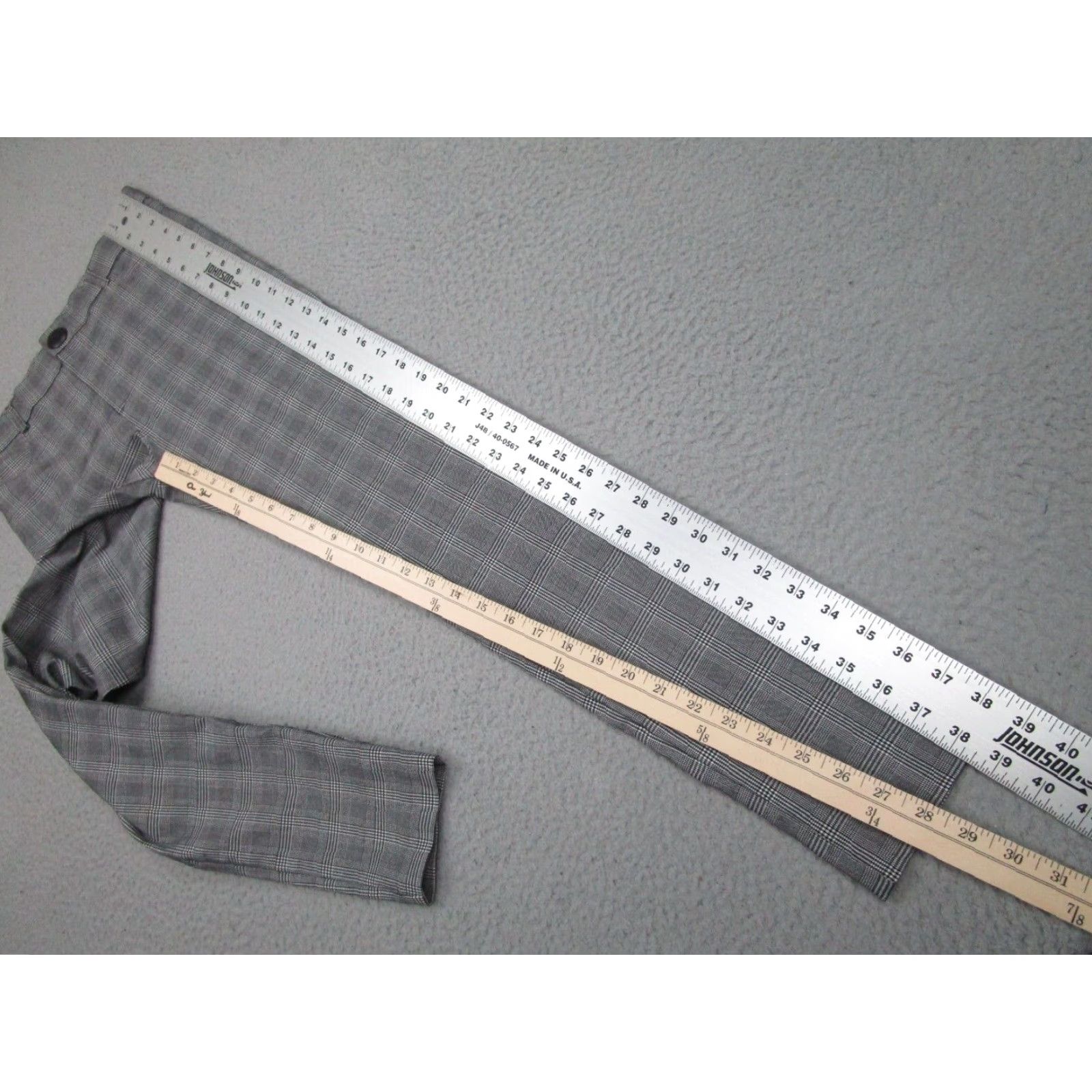 Zara Zara Pants Womens Large Black Gray Plaid Jegging Stretch Slimming Elastic Waist Classic Tapered Work Casual Formal Party/Cocktail Travel Wedding Size 36" / US 14 / IT 50 - 2 Thumbnail