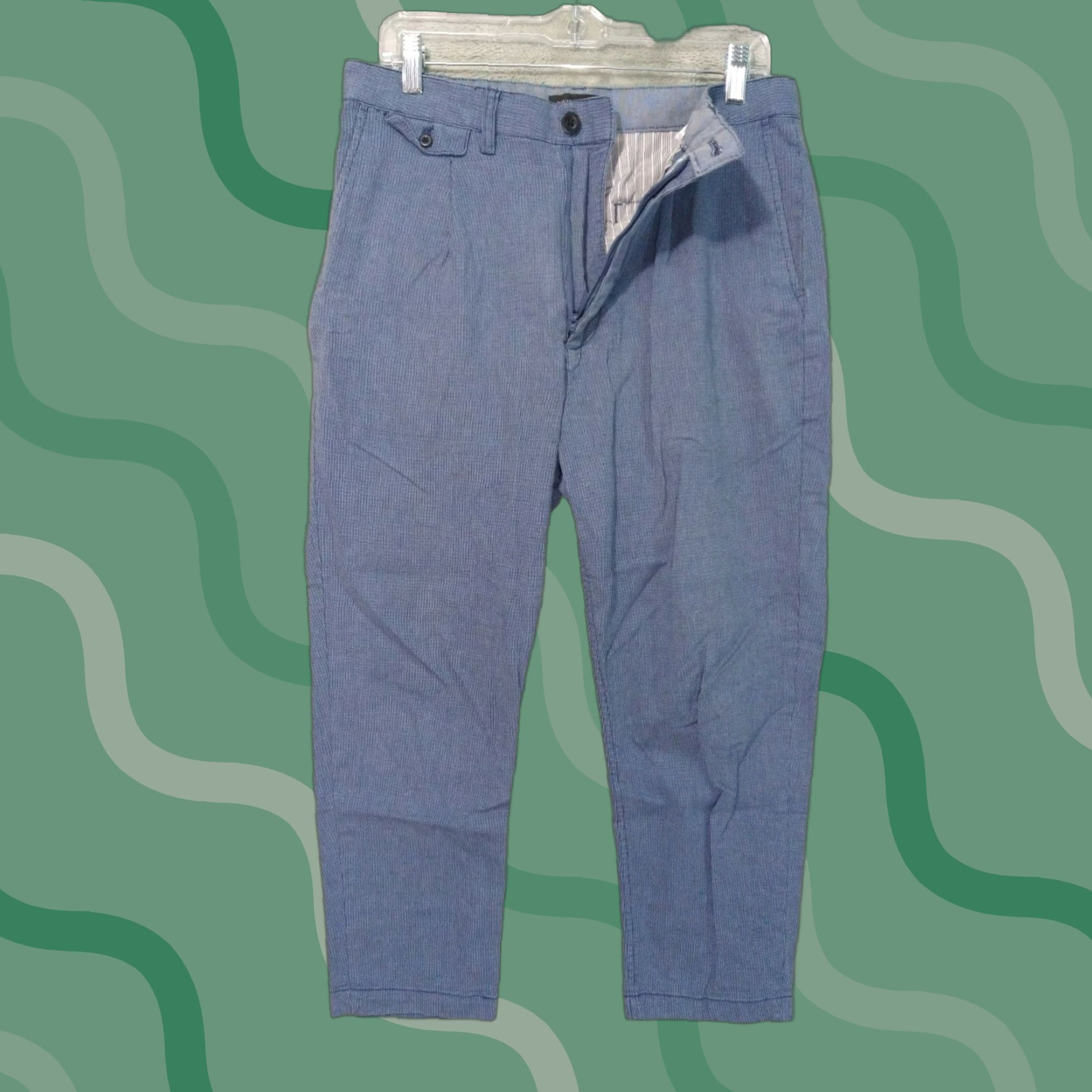 Banana Republic Banana Republic Pants Mens 31x24 Blue Relaxed Tapered Fit Pleated Front Chino Casual Workwear Mens Regular Waist 31 Inseam 24"} Size US 31 - 1 Thumbnail