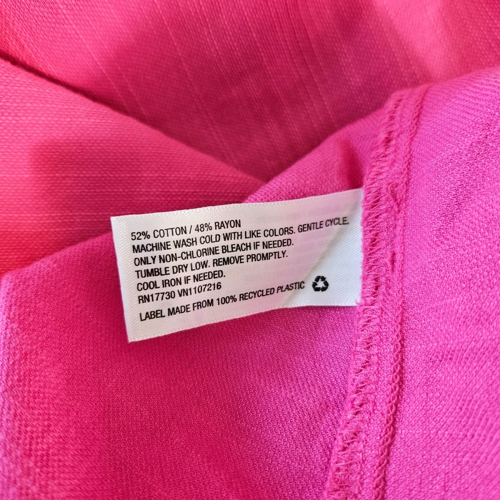 Vintage Isabel by Ingrid+Isabel Womens Dress Small Solid Pink Cotton Blend Scoop Neck Dress Shirt? Size S / US 4 / IT 40 - 4 Thumbnail