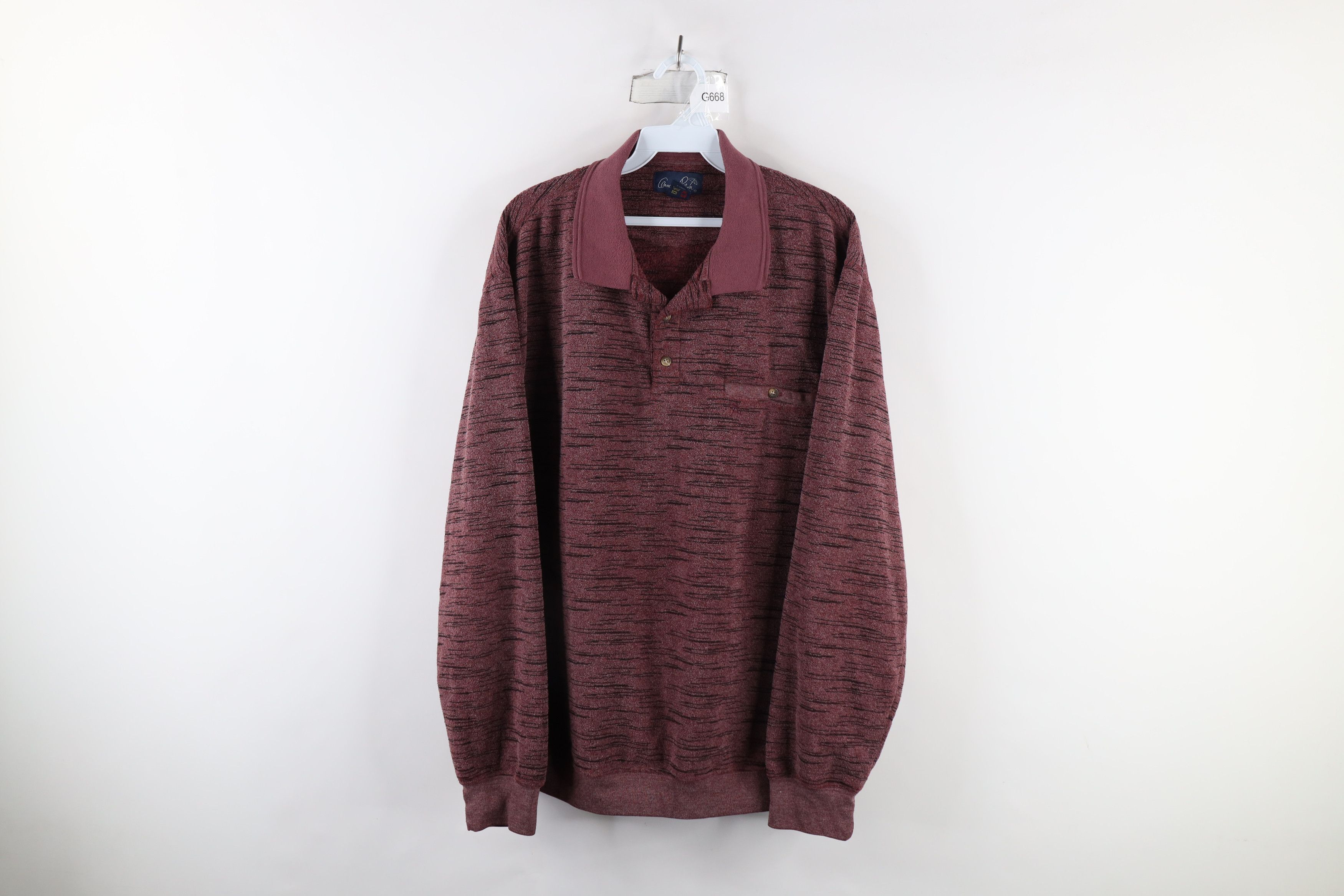 Vintage Vintage 90s Streetwear Fleece Rainbow Fleck Collared Sweater Size US L / EU 52-54 / 3 - 1 Thumbnail