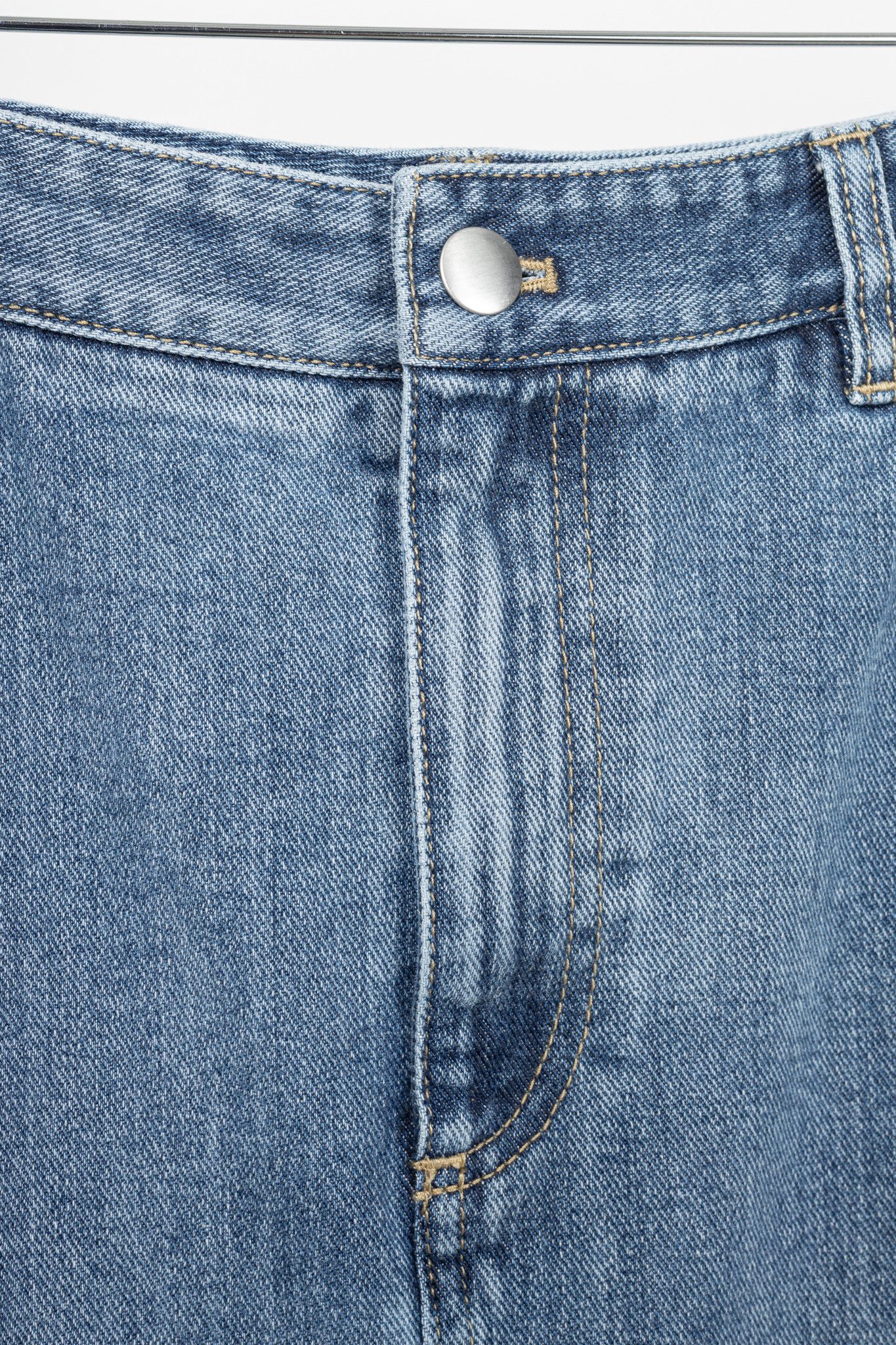 Tibi Tibi Classic Blue Wash Denim Midi Skirt Size 29" - 8 Thumbnail