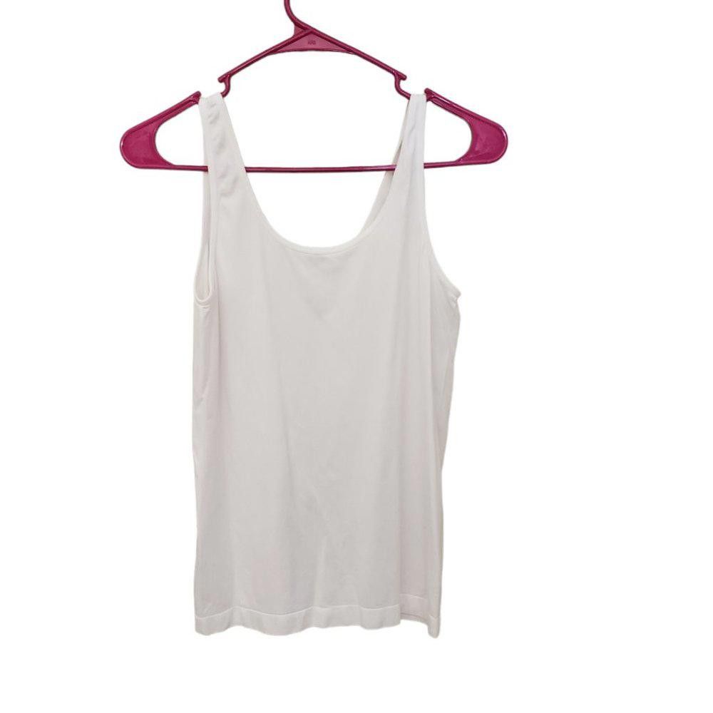 Designer CT1376 Ellen Tracy Ladies White Essentials Tank Top Large Size L / US 10 / IT 46 - 2 Thumbnail