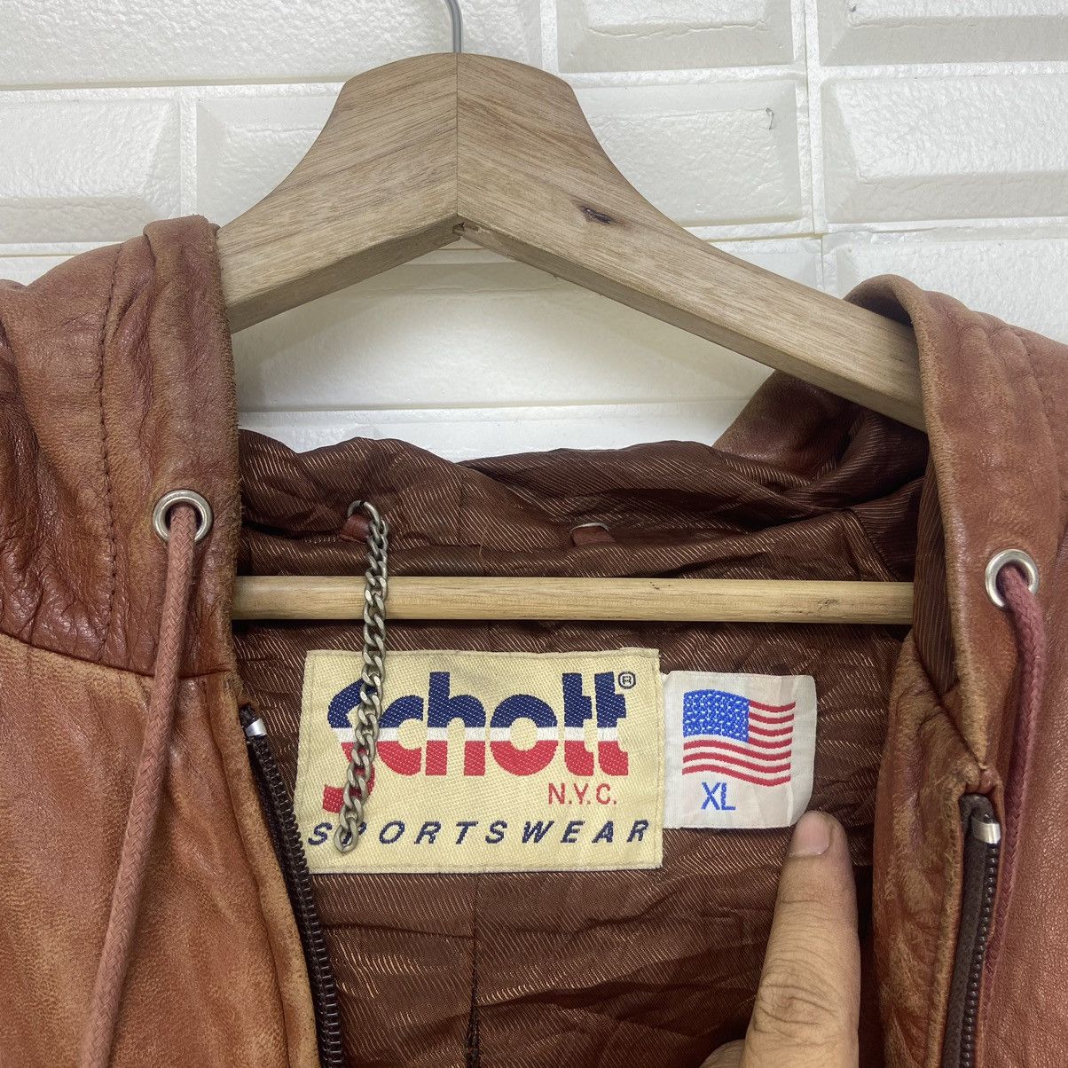 Schott Schott N.Y.C Sportswear Sheep Skin Genuine Leather Jacket Size US S / EU 44-46 / 1 - 22 Thumbnail