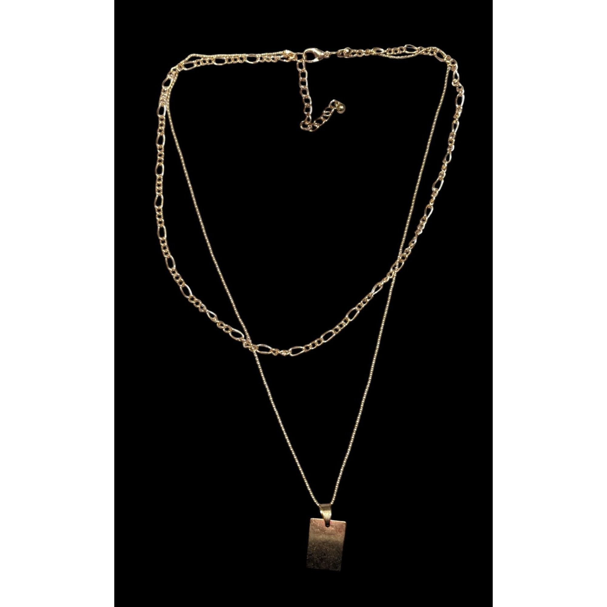 Other Minimalist Elegant Multilayer Gold Tone Chain And Pendant Ne Size ONE SIZE - 2 Thumbnail
