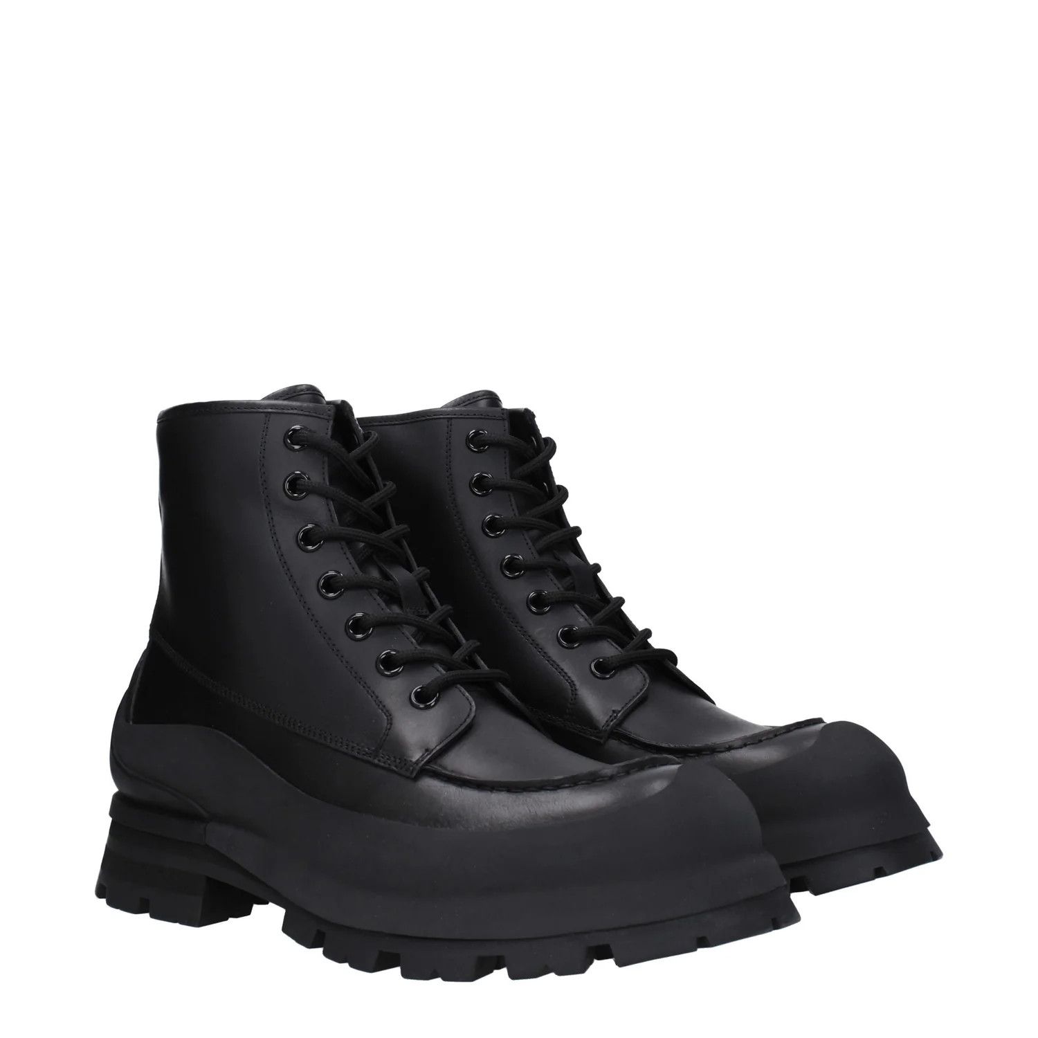 Alexander McQueen ob1o1e0225 Leather Ankle Boots in Black Size US 11 / EU 44 - 2 Thumbnail