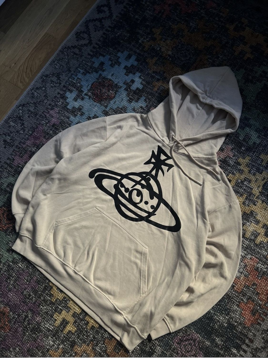 image of Vivienne Westwood Planet Logo Hoodie in Beige, Men's (Size XL)