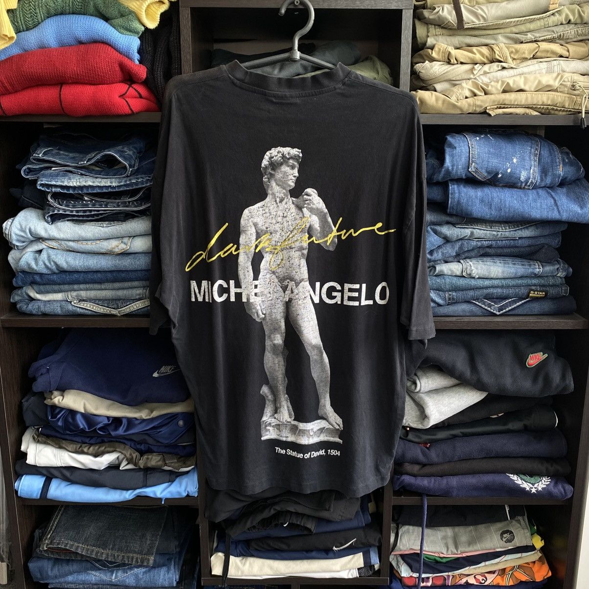 Designer Vintage Michelangelo Dark Future big logo oversized tee Size US XXS / EU 40 - 1 Thumbnail
