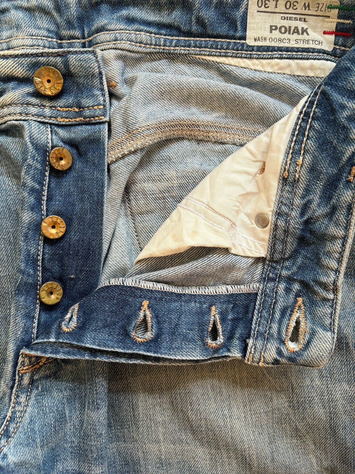 Diesel Vintage Italy Diesel Poiak Mud Wash Distressed Loose Jeans Size US 32 / EU 48 - 3 Thumbnail