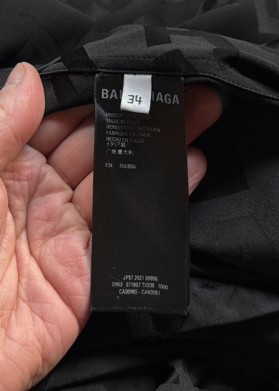 Balenciaga Balenciaga 2021 Black All-over Logo Wrap Shirt Dress Size XS / US 0-2 / IT 36-38 - 7 Thumbnail