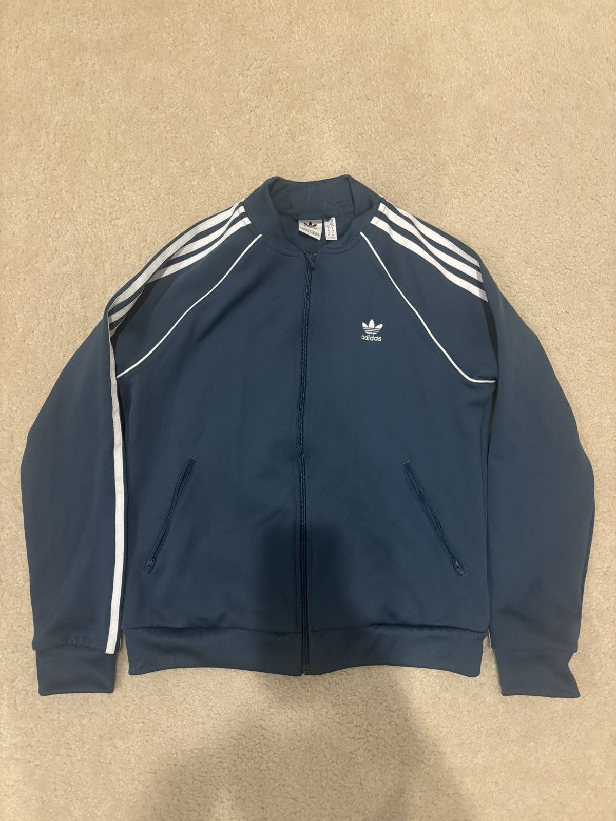 Adidas Navy and White Adidas Tracksuit Jacket Size US M / EU 48-50 / 2 - 1 Thumbnail