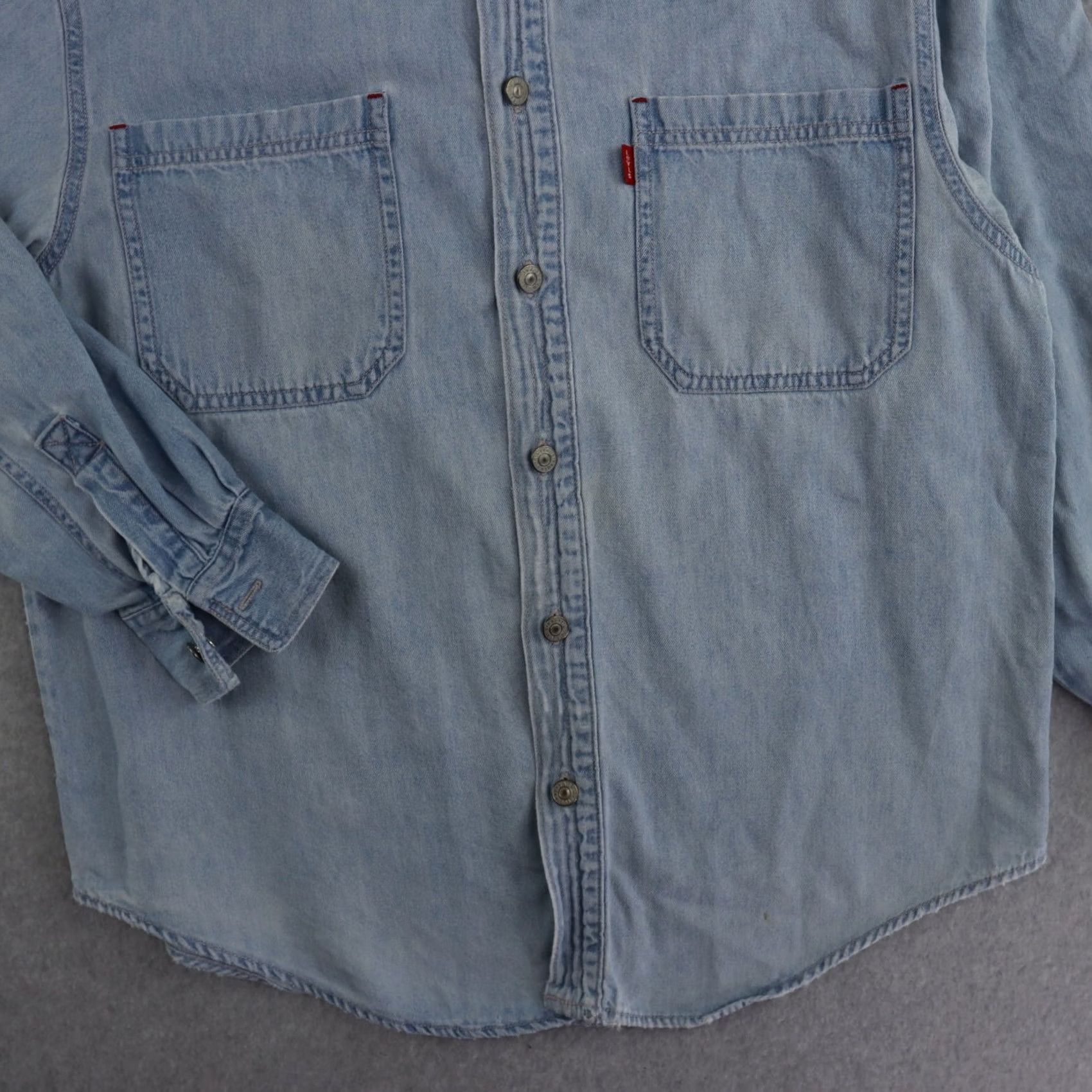 Levi's VINTAGE Levi's Shirt Men XL Blue Denim Jacket with Pockets Size US 36 / EU 52 - 6 Thumbnail