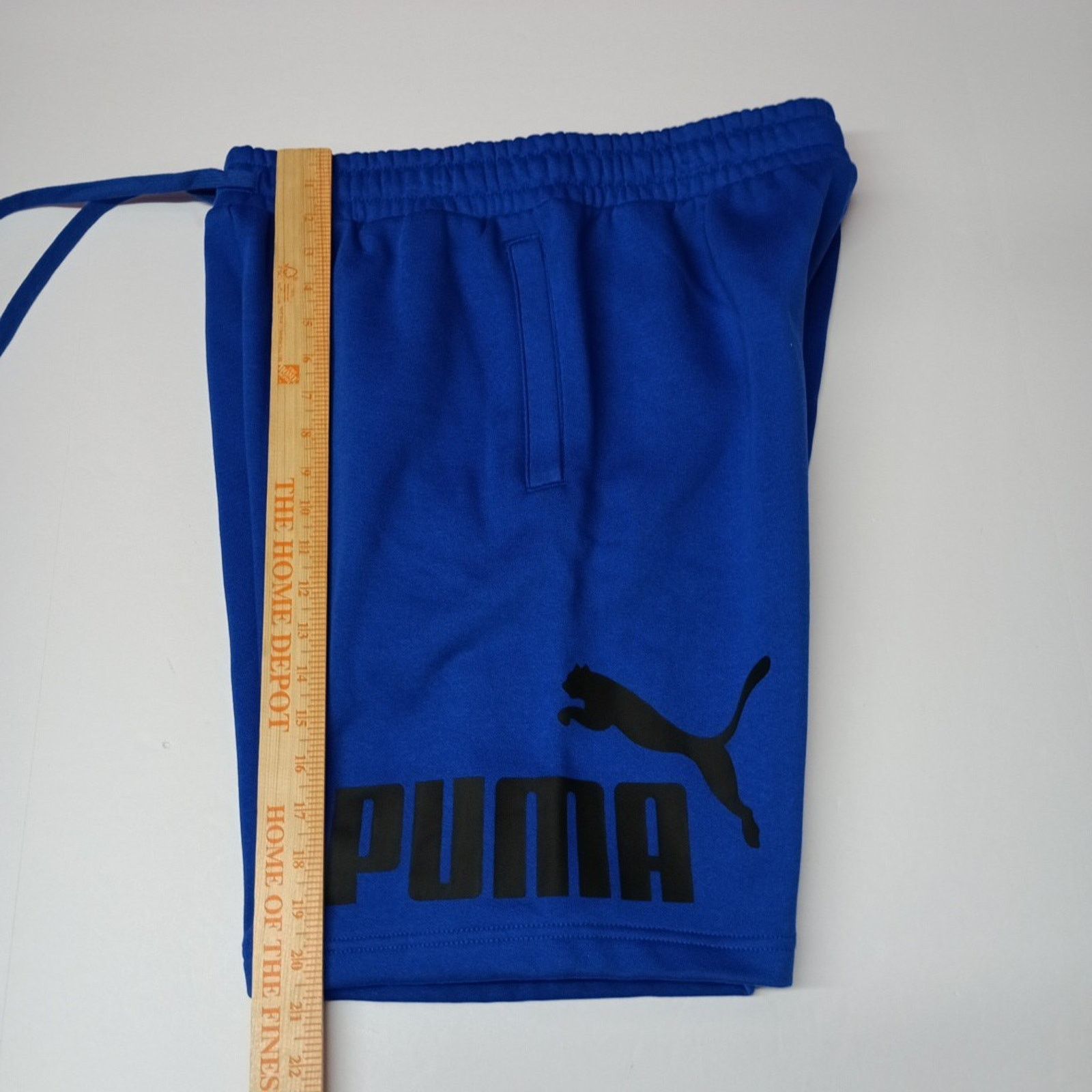 Puma PUMA Mens Big Fleece Logo Short Size L Large Blue 10" Inseam Size US 32 / EU 48 - 8 Thumbnail