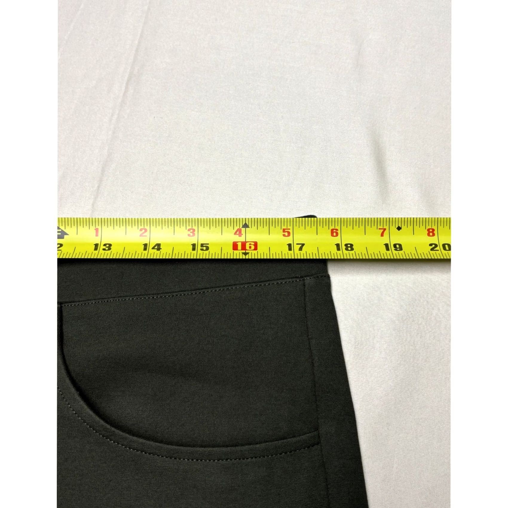 Quince NWT Quince Olive Ultra-Stretch Ponte Straight Leg Pants Womens XL 34x26 Petite Straight Leg Dress Pants with Pockets Size 40" / US 18 - 7 Thumbnail